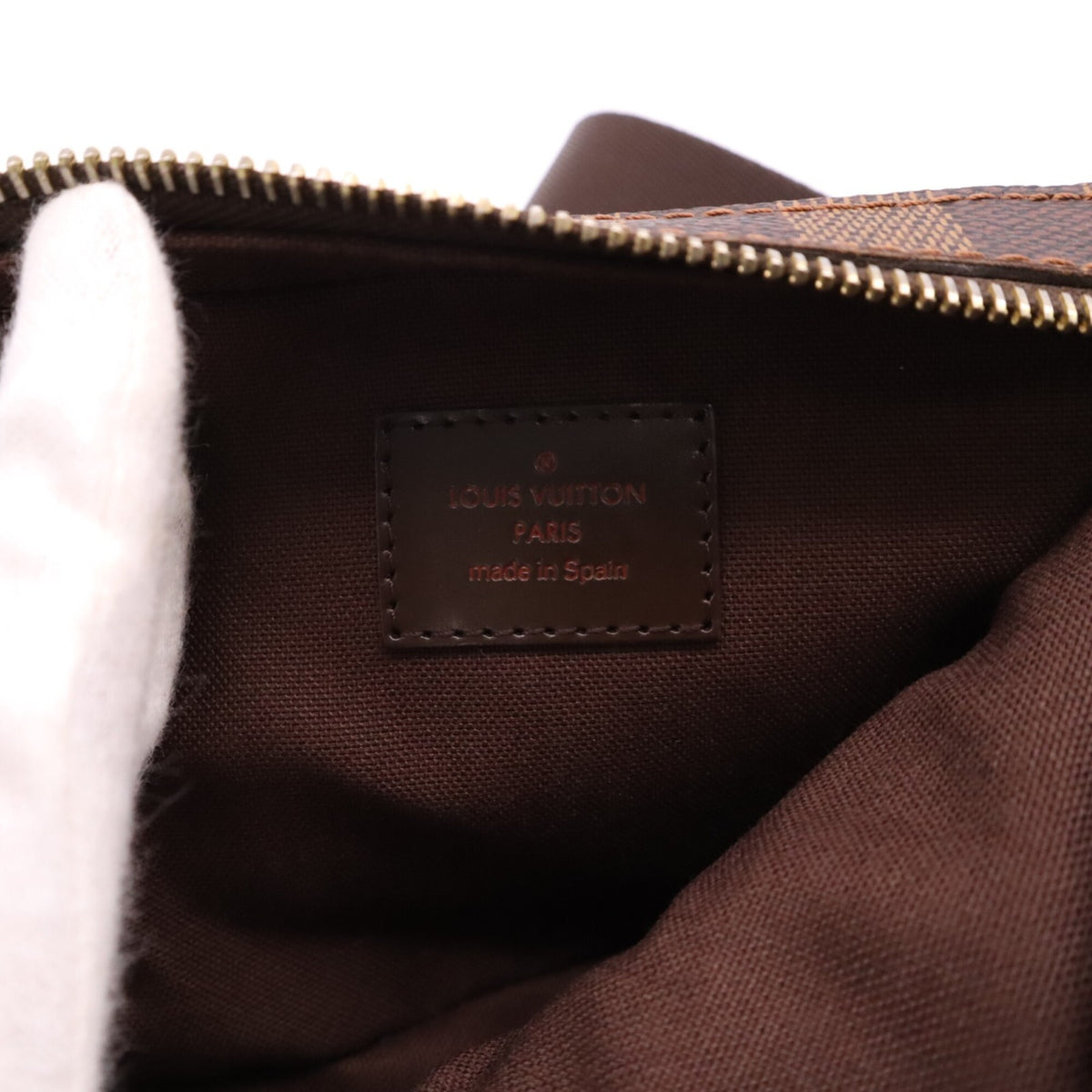 Louis Vuitton Damier Beige Brown Coated Canvas Leather Shoulder Bag (Pre-Owned)