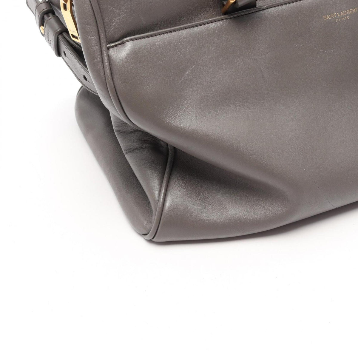 Saint Laurent Gray Leather Handbag (Pre-Owned)