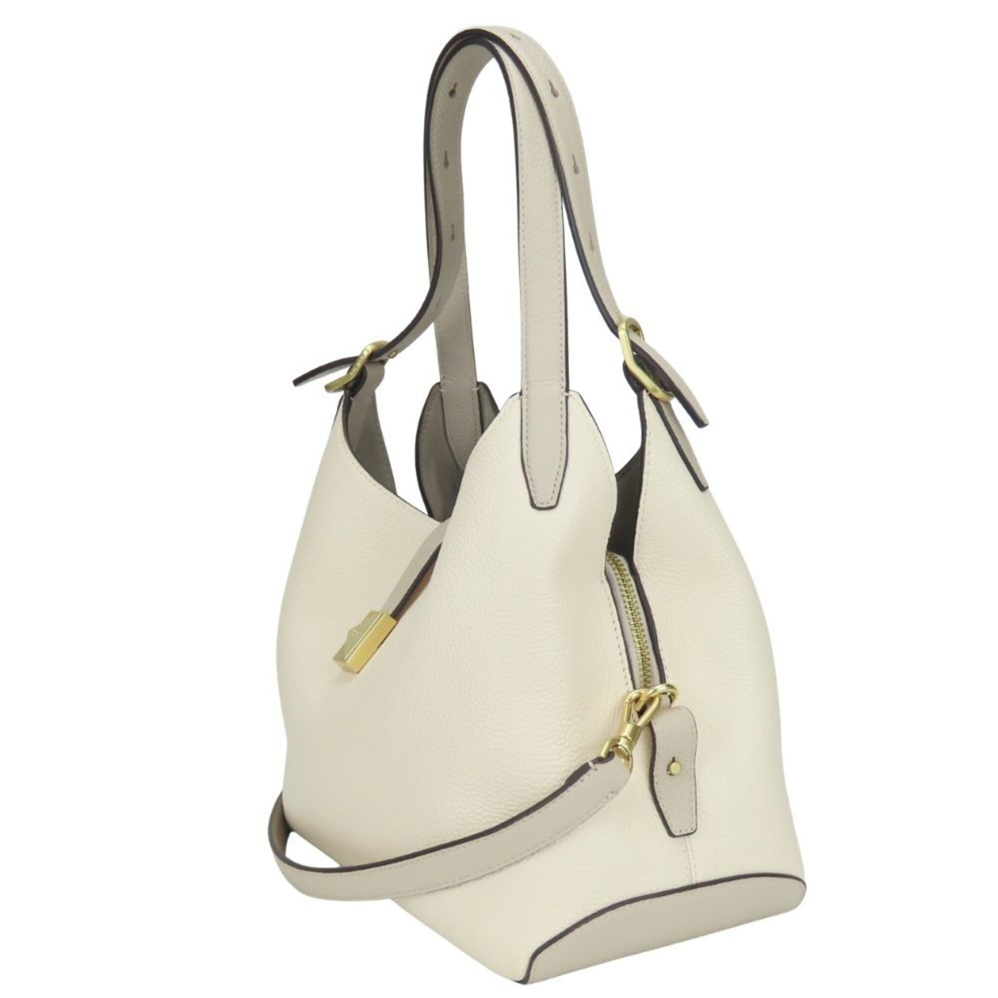 Kate Spade Grayish Ivory Leather Handbag (Pre-Owned)