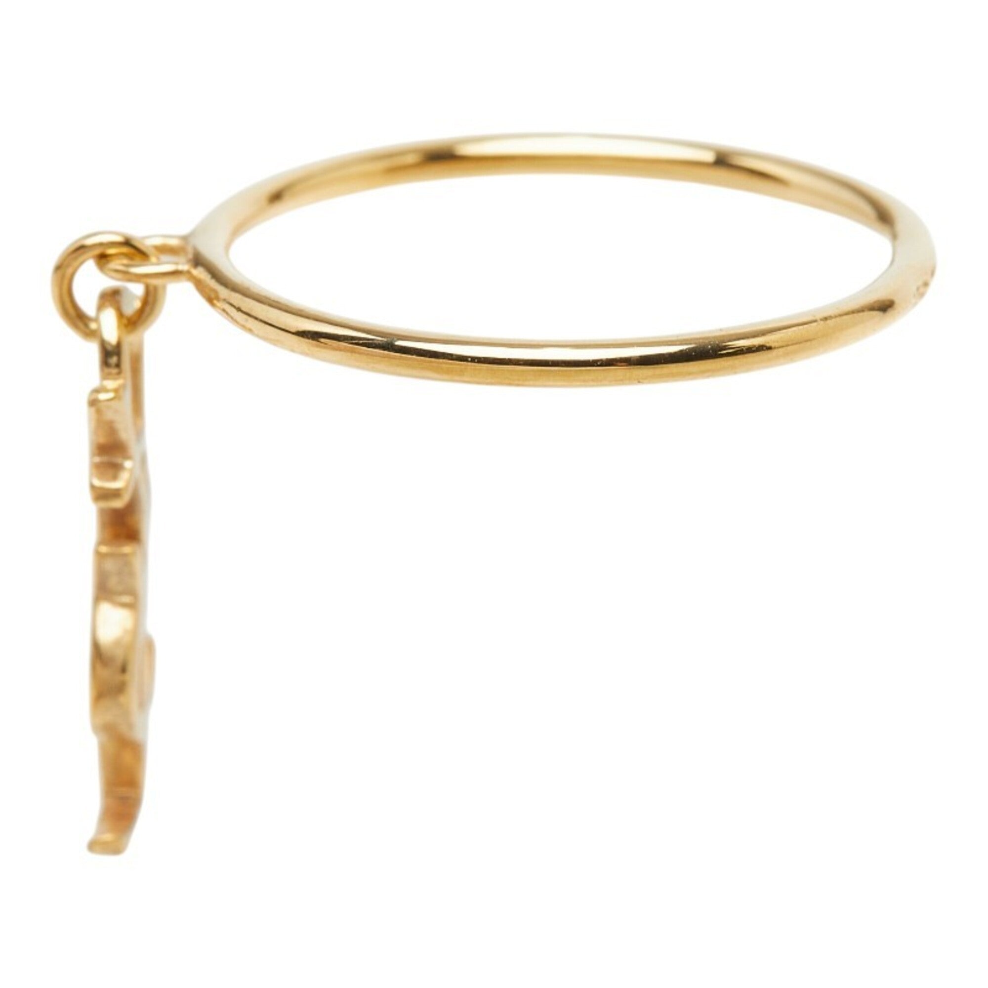 Yves Saint Laurent Gold Plating Silver 925 Band Ring (Pre-Owned)