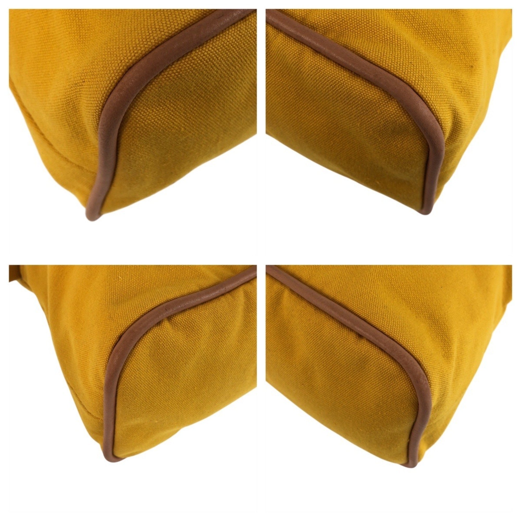 Hermes Mustard Yellow Canvas Handbag Pouch (Pre-Owned)