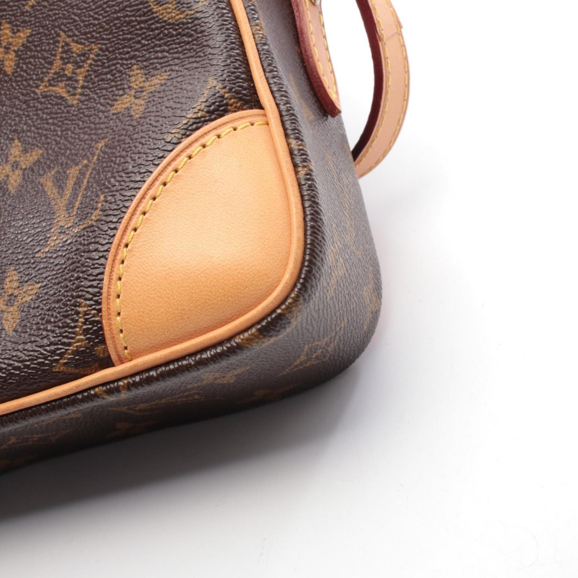 Louis Vuitton Brown Monogram Coated Canvas Leather Handbag Shoulder Bag (Pre-Owned)