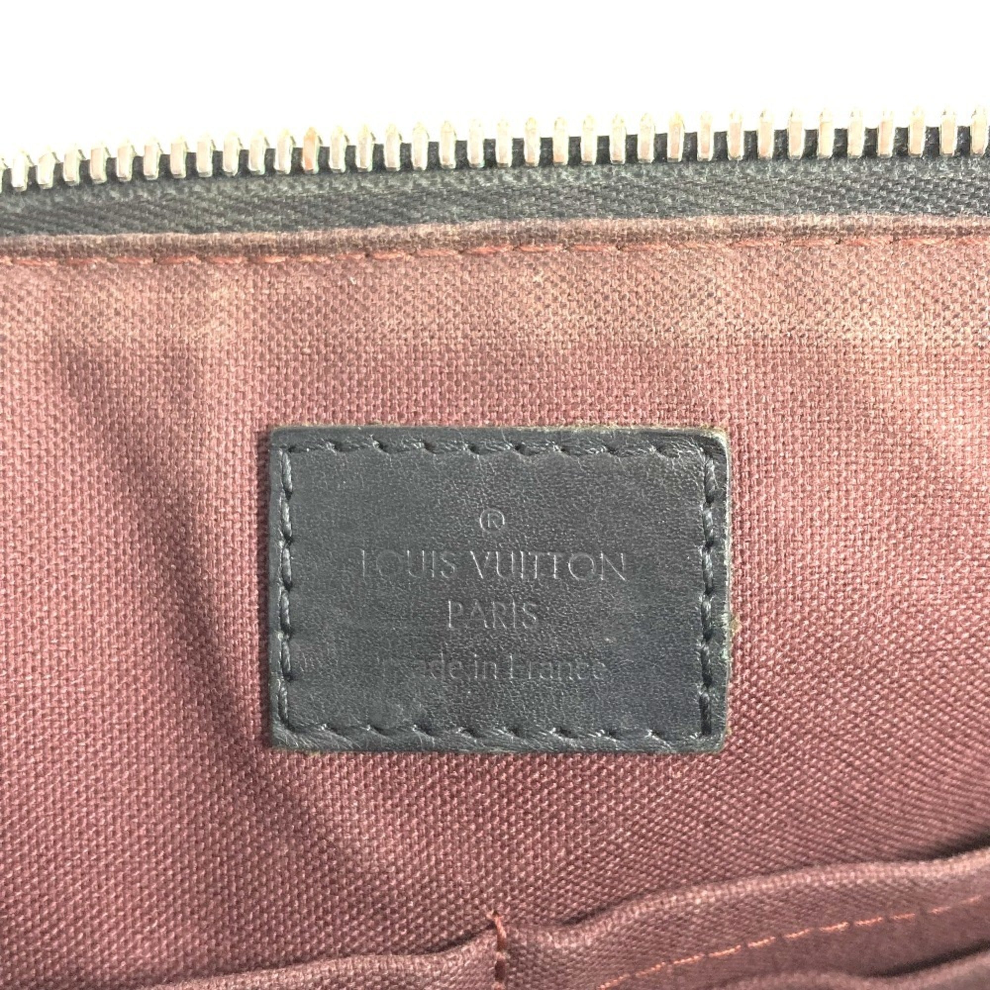 Louis Vuitton Black Brown Monogram Canvas Handbag (Pre-Owned)