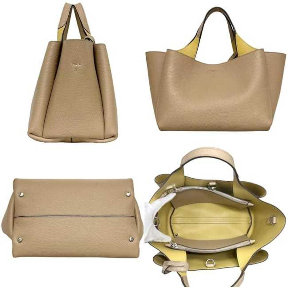 Tod's Beige Yellow Leather Handbag (Pre-Owned)