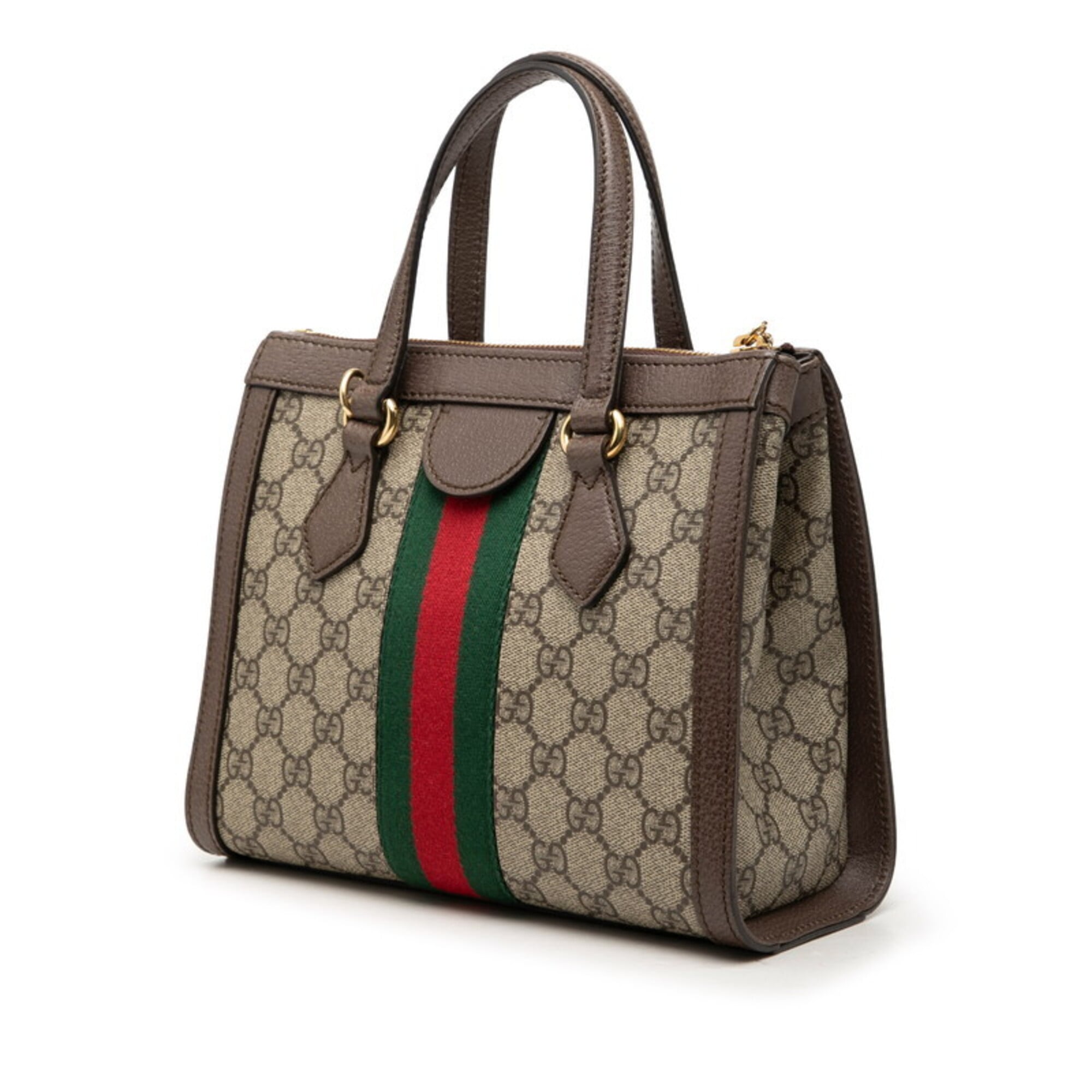 Gucci Beige Brown Pvc Leather Handbag Shoulder Bag (Pre-Owned)