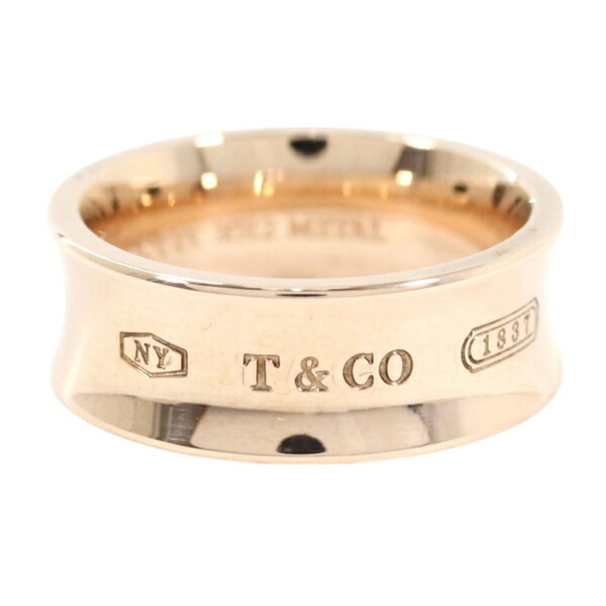 Tiffany Pink Rose Gold Metal Band Ring (Pre-Owned)