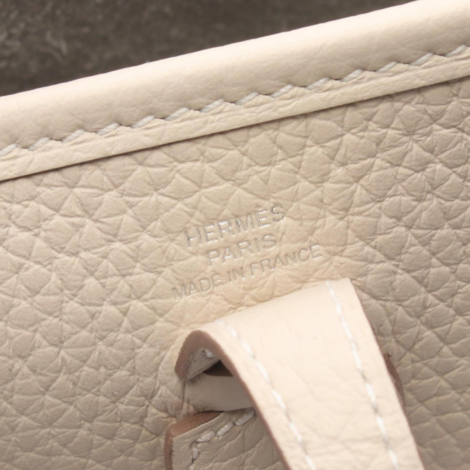 Hermes Cream Ivory Taurillon Clemence Leather Handbag Shoulder Bag (Pre-Owned)