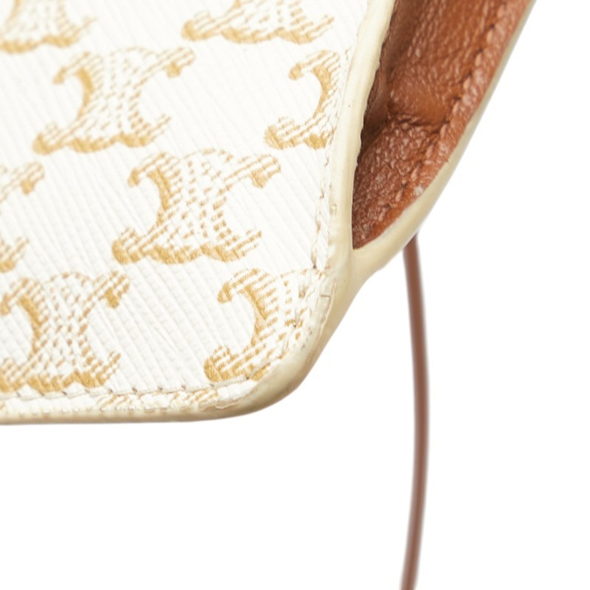 Celine Brown White Pvc Leather Shoulder Bag (Pre-Owned)