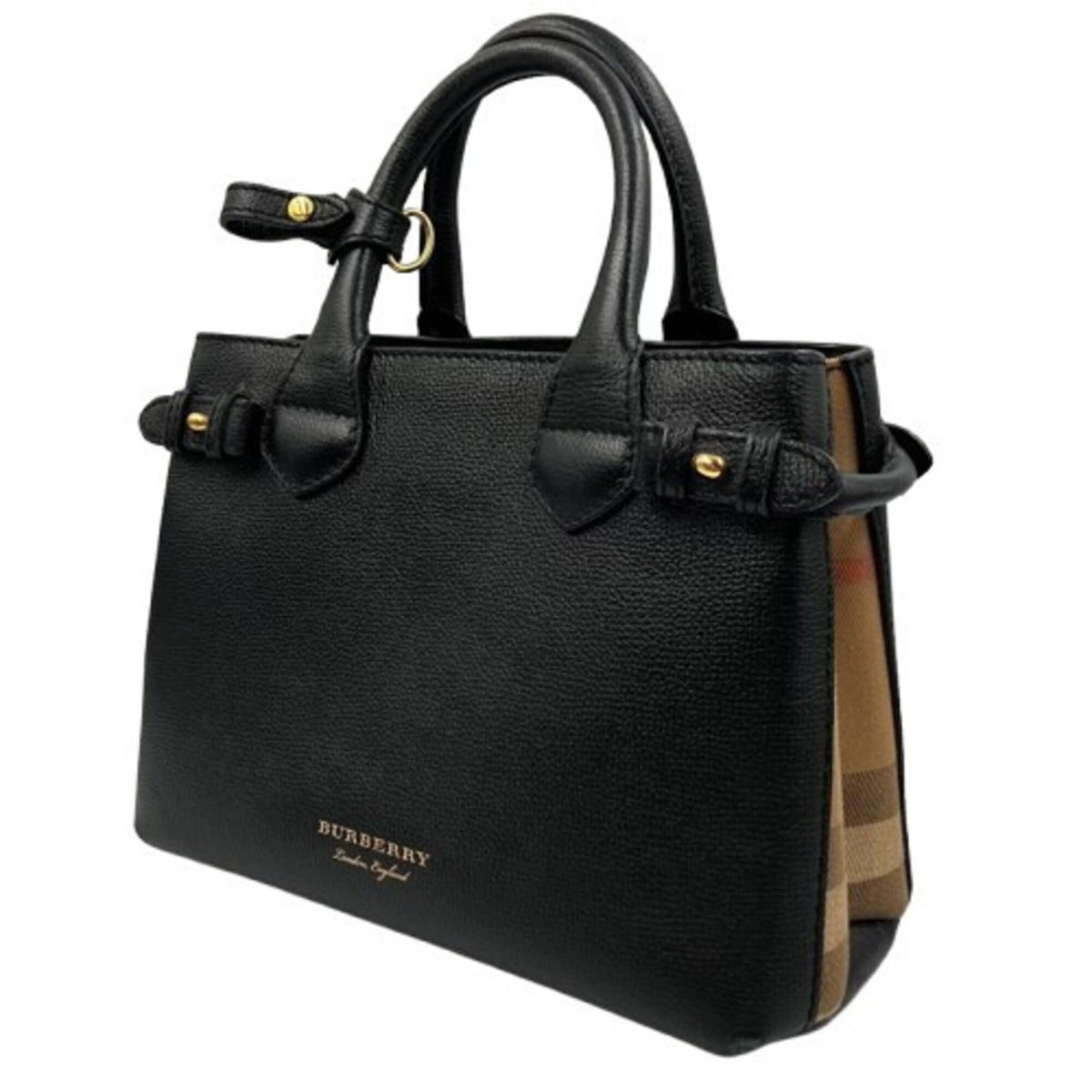 Burberry Black Leather Handbag (Pre-Owned)