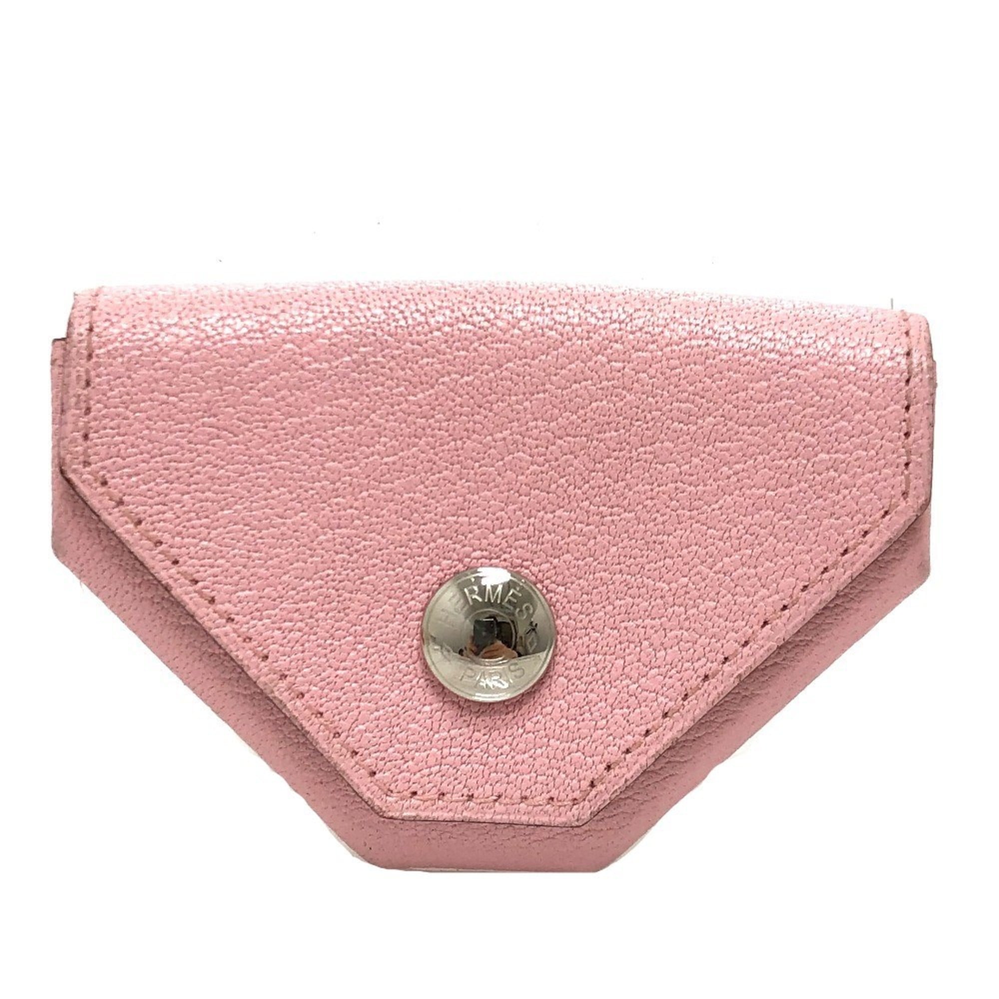 Hermes Le 24 Pink Chevre Leather Coin Purse/Coin Case (Pre-Owned)