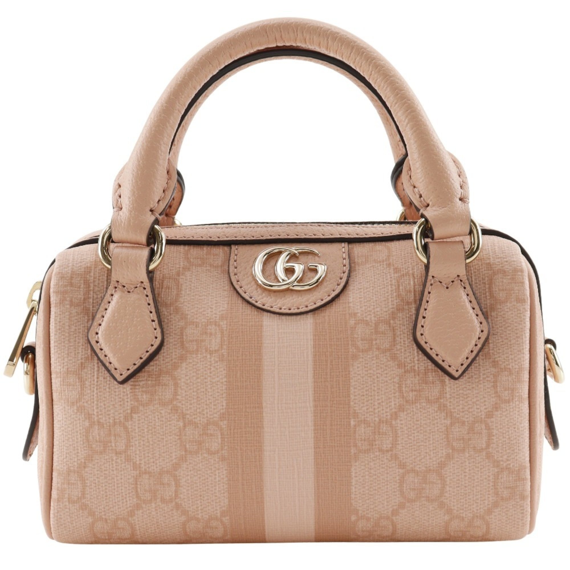 Gucci Ophidia Dusty Pink Gg Supreme Handbag (Pre-Owned)