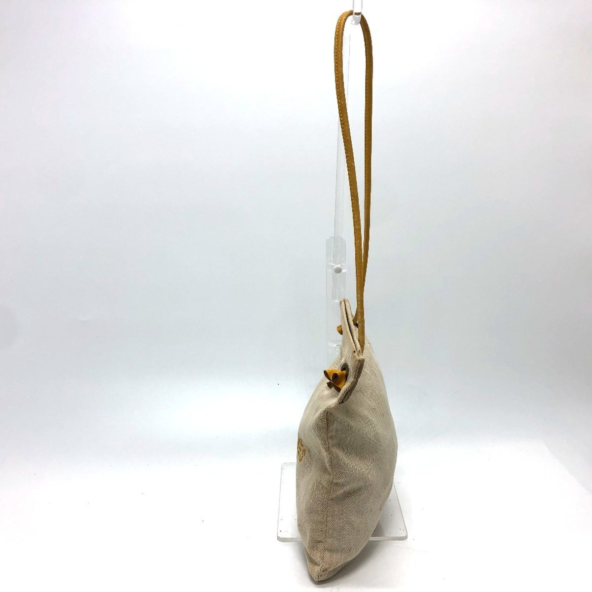 Hermes Beige Brown Toile Chevron Shoulder Bag (Pre-Owned)