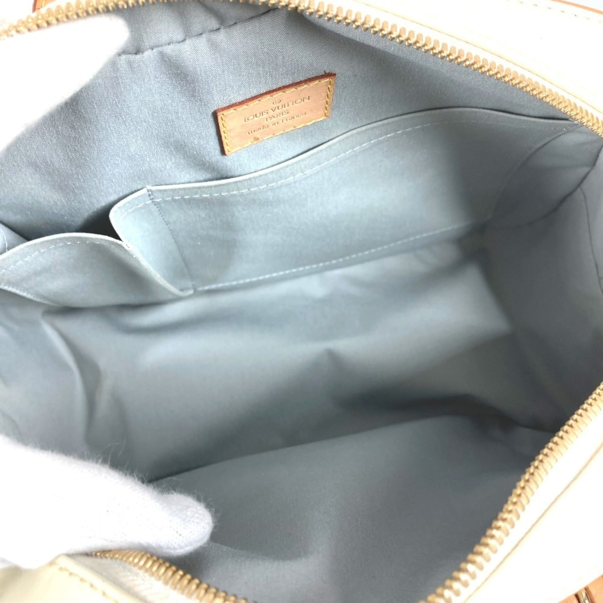 Louis Vuitton Pearl White Monogram Vernis Handbag Shoulder Bag Tote Bag (Pre-Owned)
