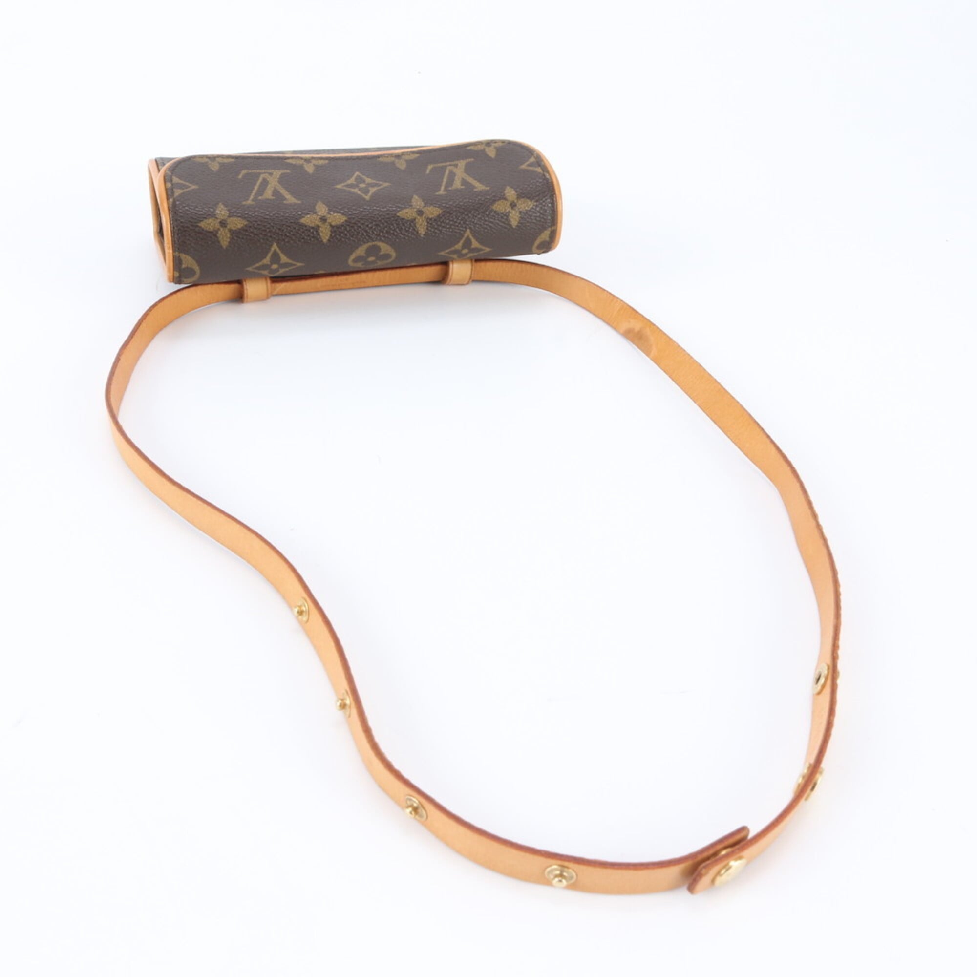 Louis Vuitton Dark Brown Coated Canvas Leather Handbag Pochette (Pre-Owned)