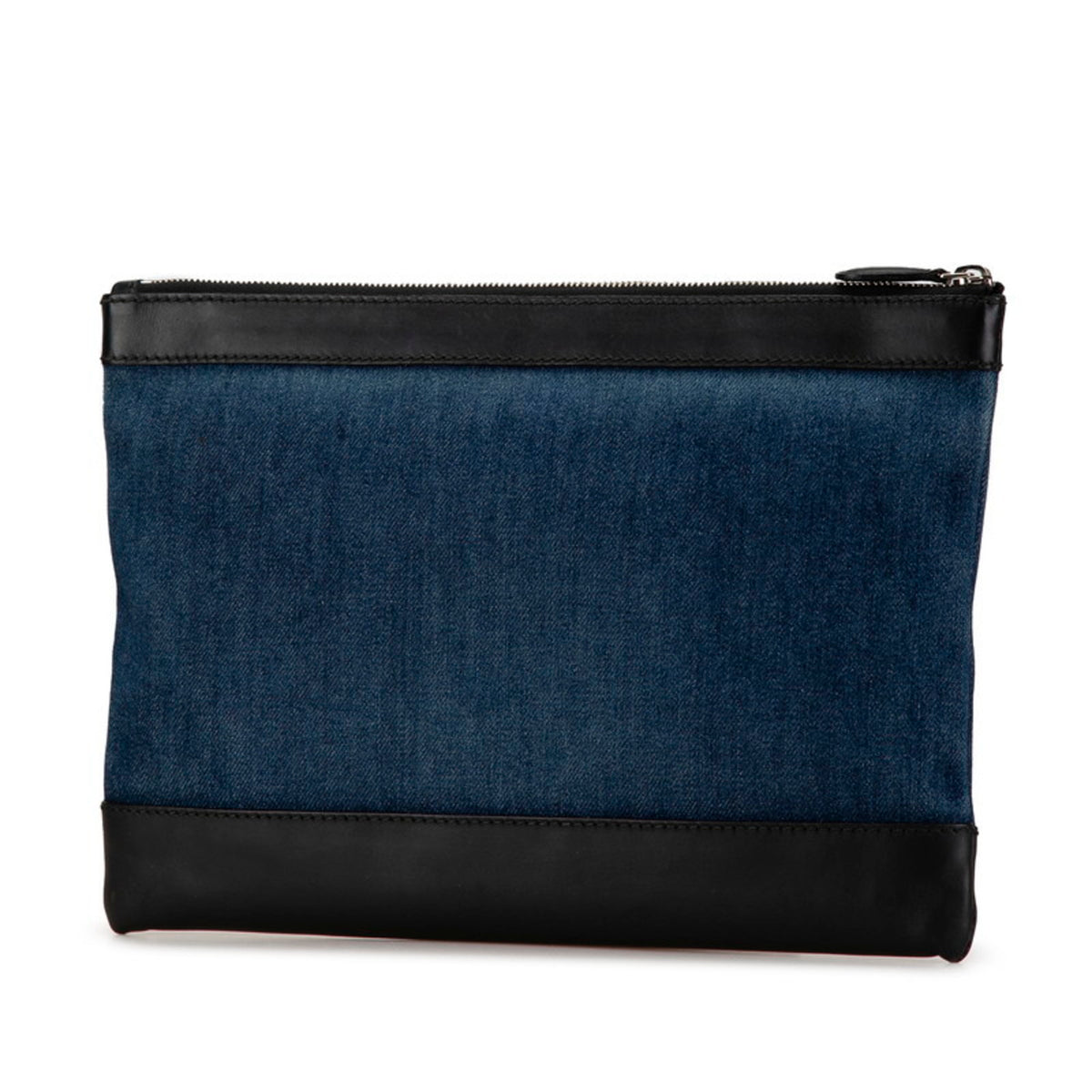 Balenciaga Black Denim Leather Clutch Bag (Pre-Owned)