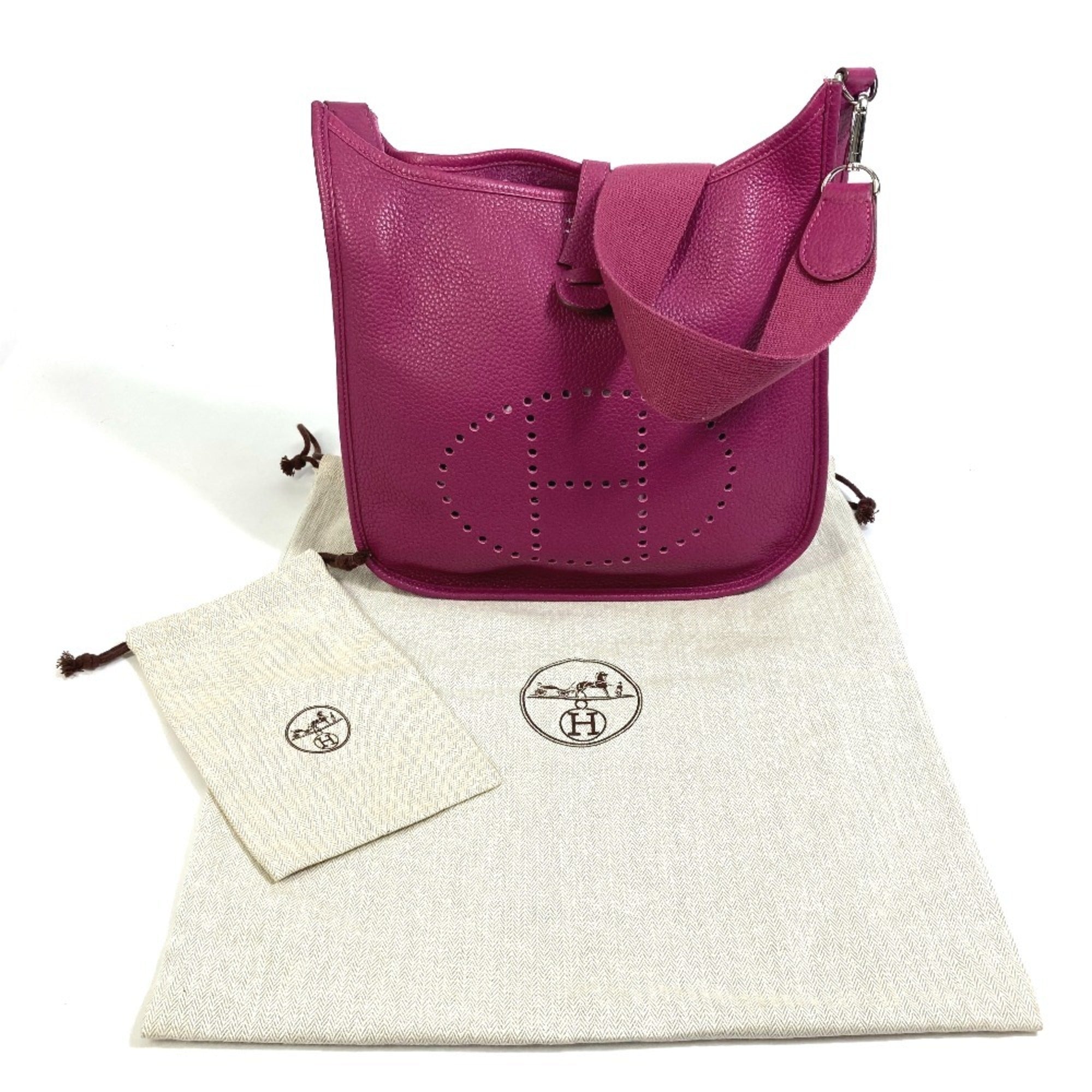 Hermes Purple Tosca Taurillon Clemence Leather Shoulder Bag (Pre-Owned)