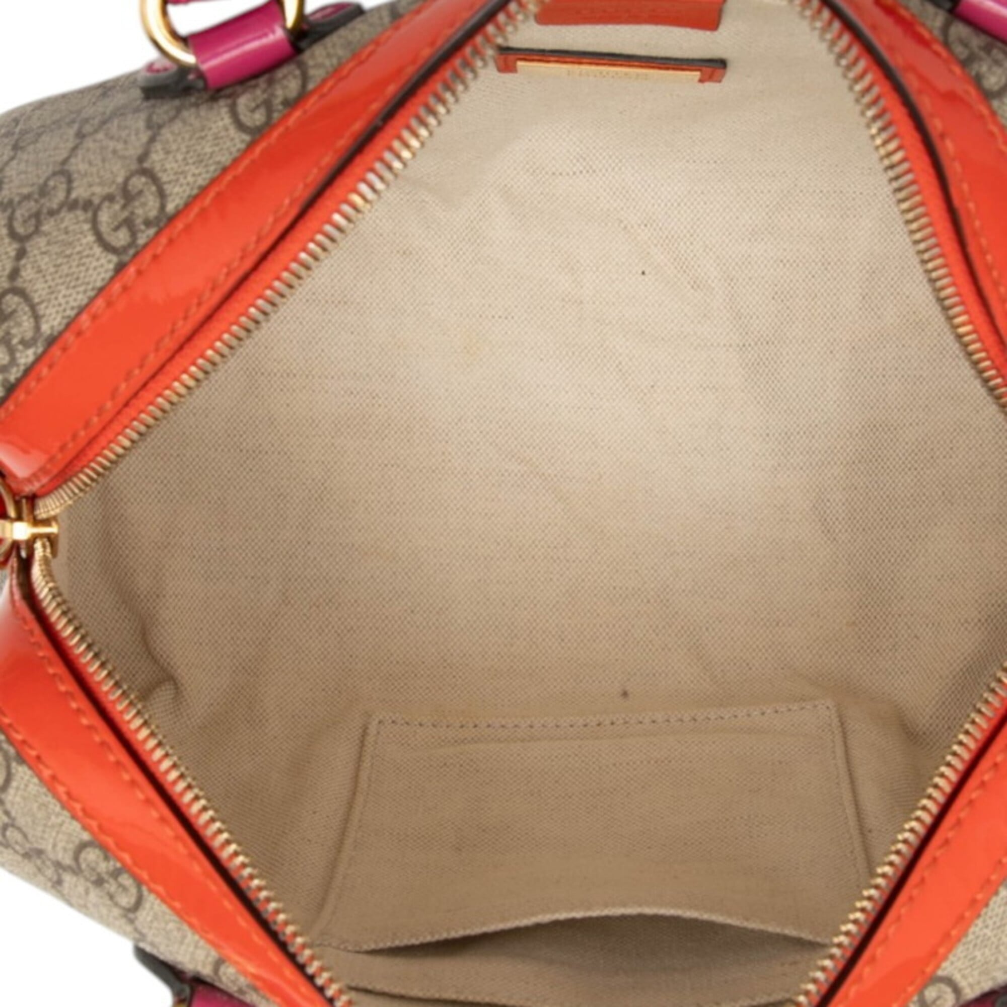 Gucci Brown Pink Red Gg Supreme Handbag Shoulder Bag (Pre-Owned)