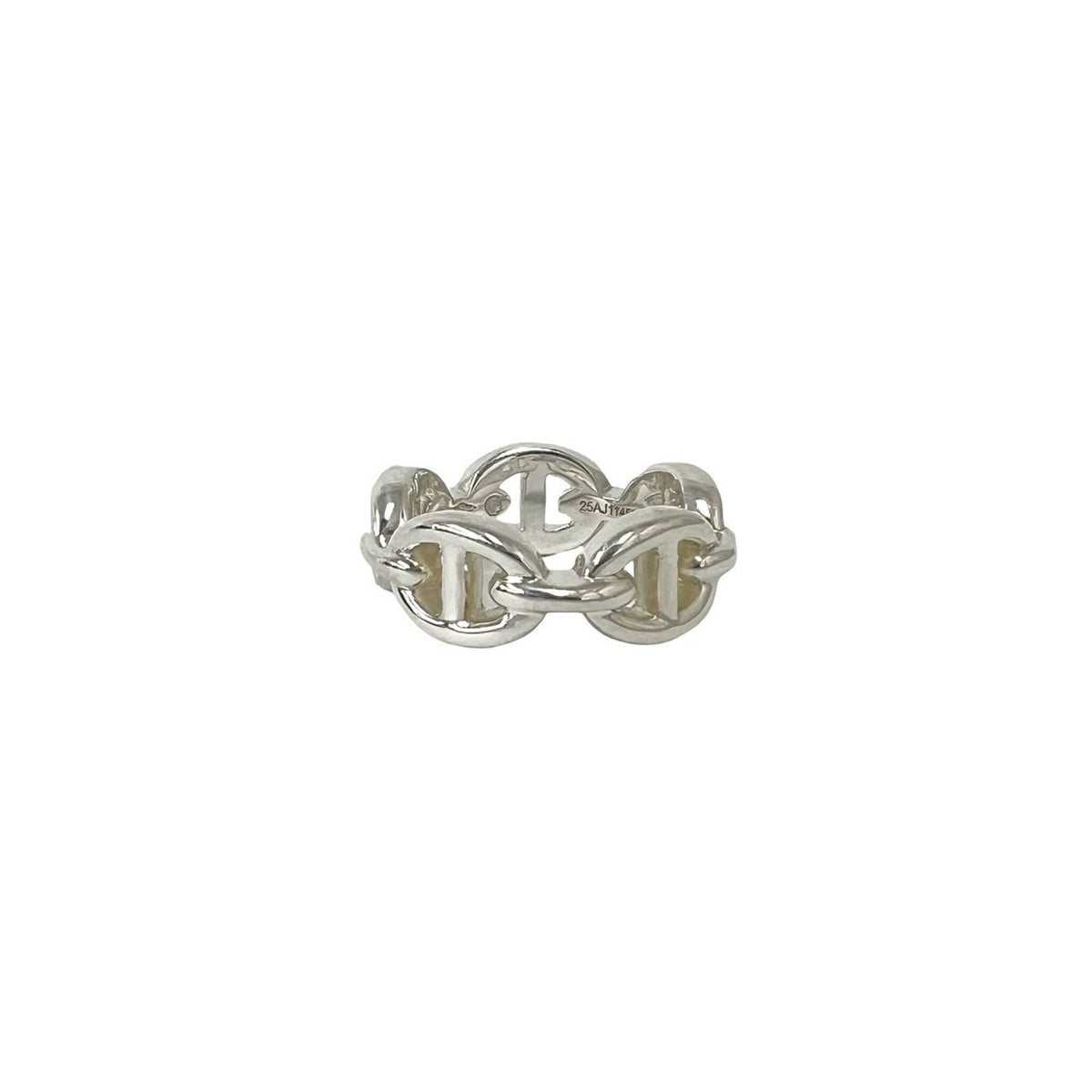 Hermes Silver Silver 925 Band Ring (Pre-Owned)