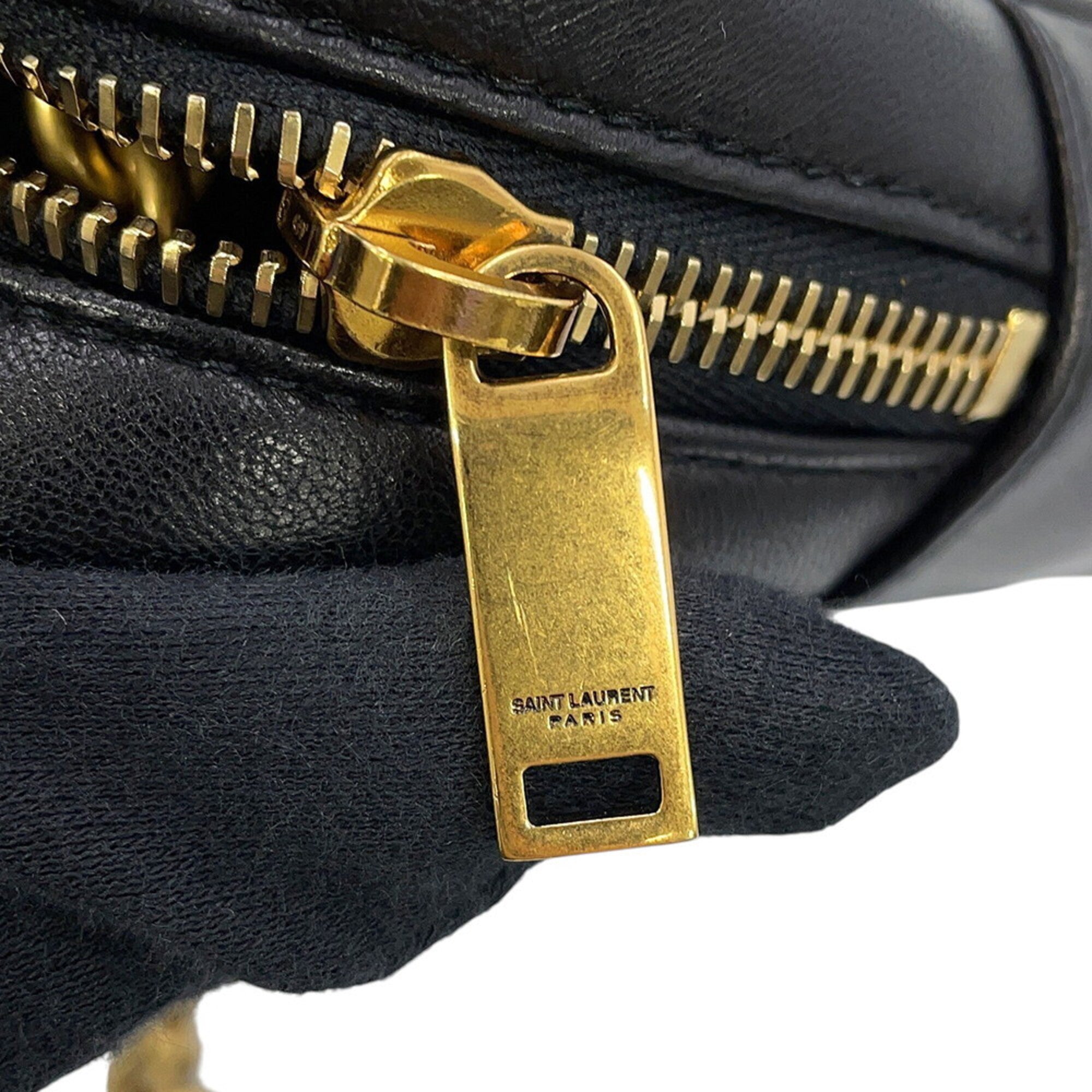 Yves Saint Laurent Black Leather Handbag Shoulder Bag (Pre-Owned)