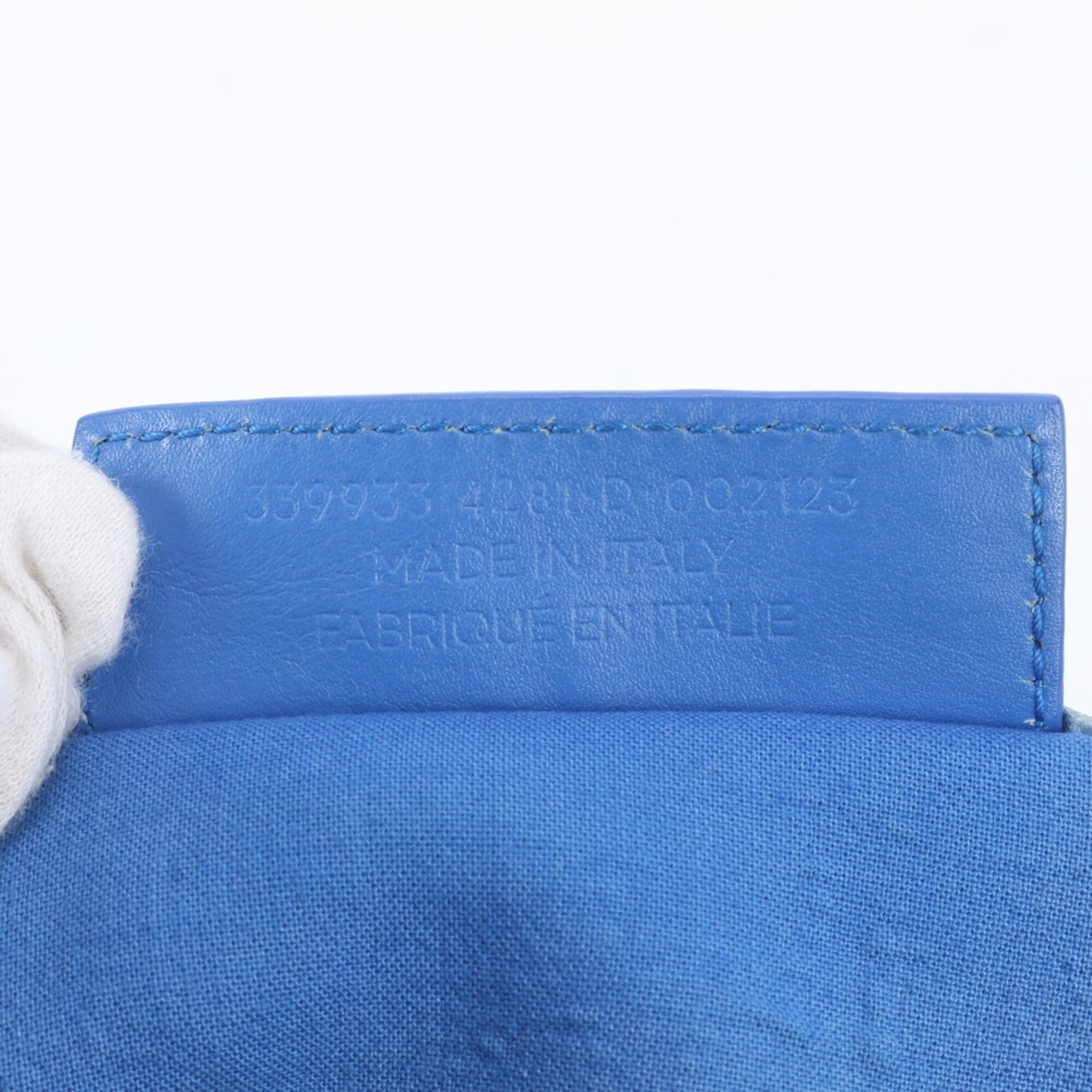 Balenciaga Blue White Leather Canvas Handbag Shoulder Bag Tote Bag (Pre-Owned)