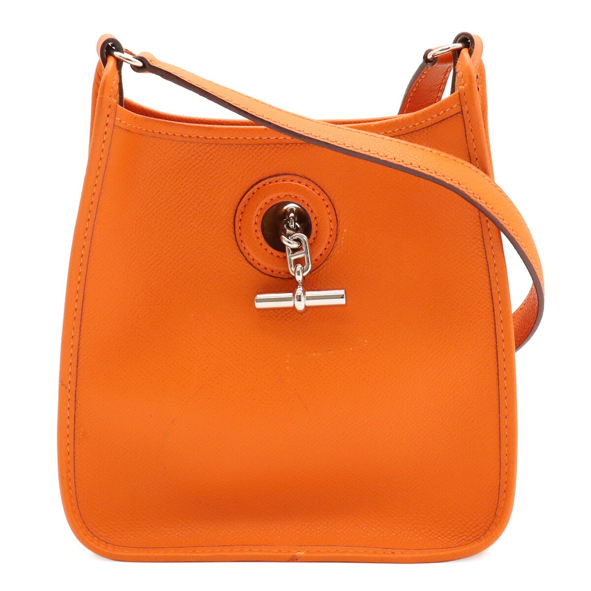 Hermes Orange Epsom Leather Pochette Shoulder Bag (Pre-Owned)