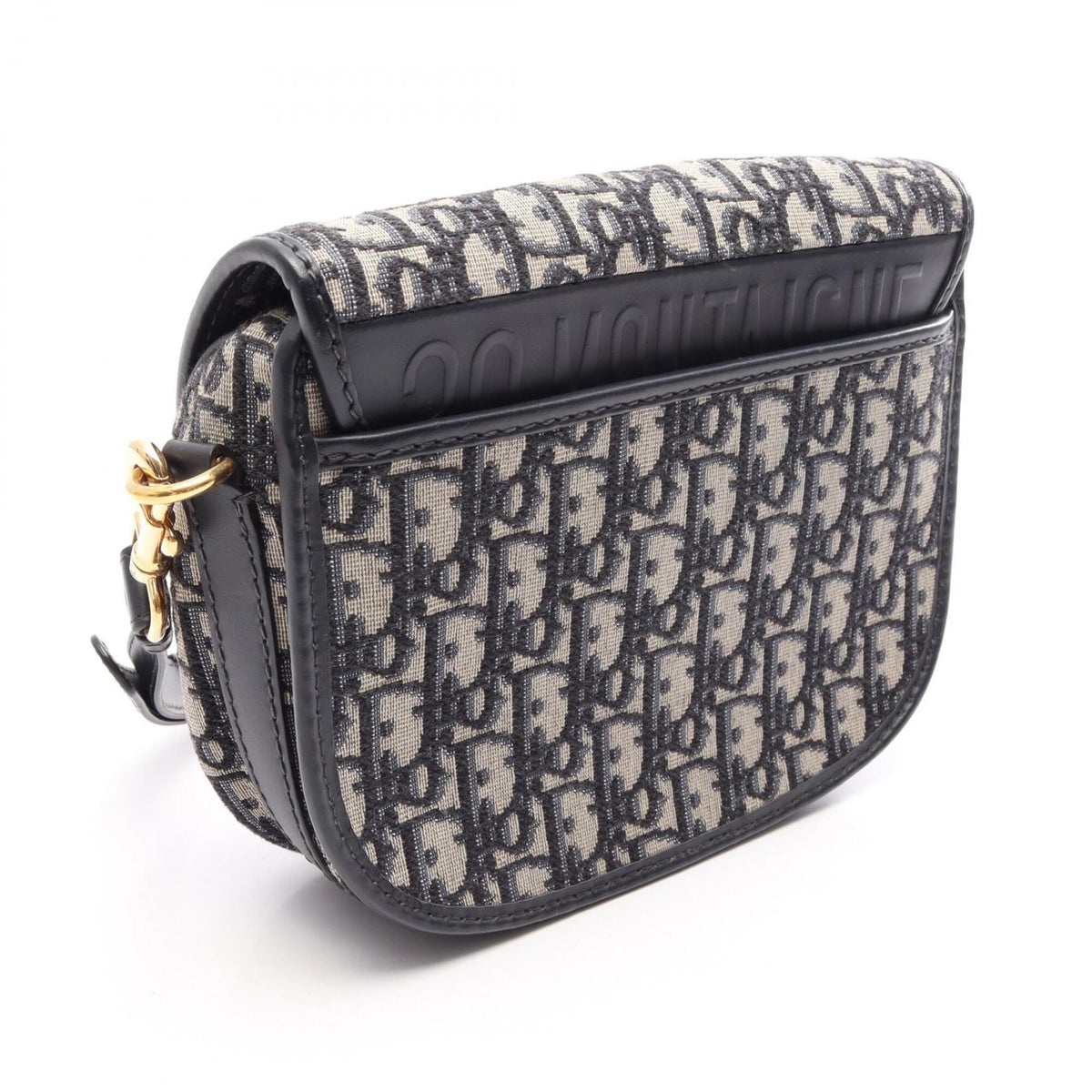 Christian Dior Beige Navy Canvas Leather Handbag Shoulder Bag (Pre-Owned)