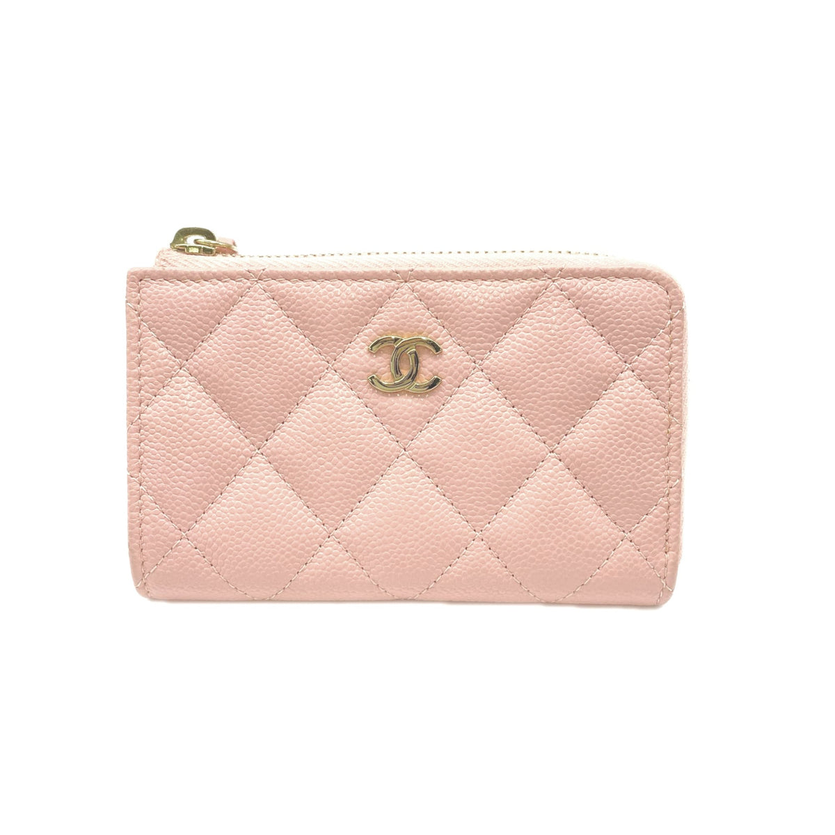 Chanel Matelasse Pink Grained Calfskin Coin Purse/Coin Case (Pre-Owned)