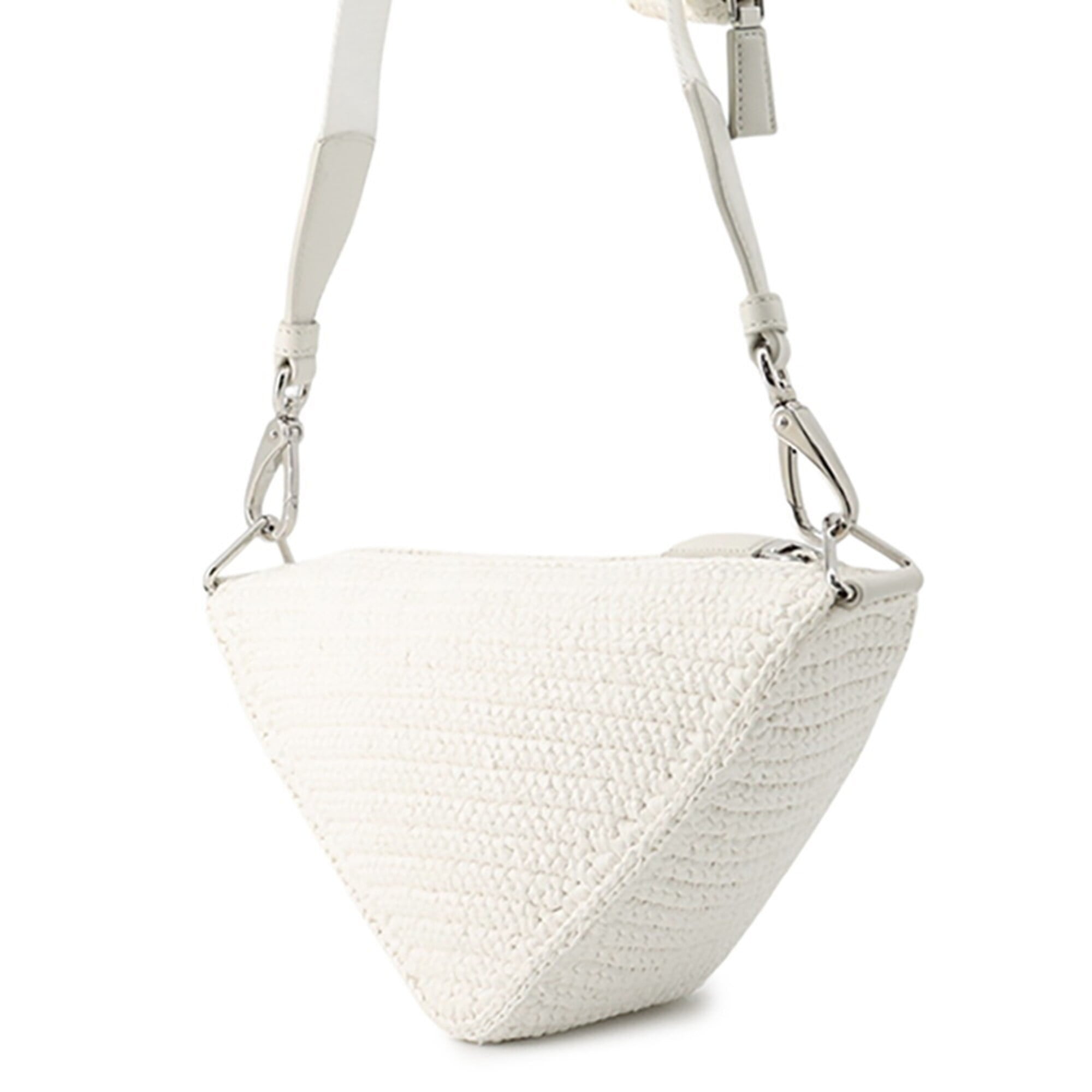 Prada White Raffia Handbag Shoulder Bag (Pre-Owned)