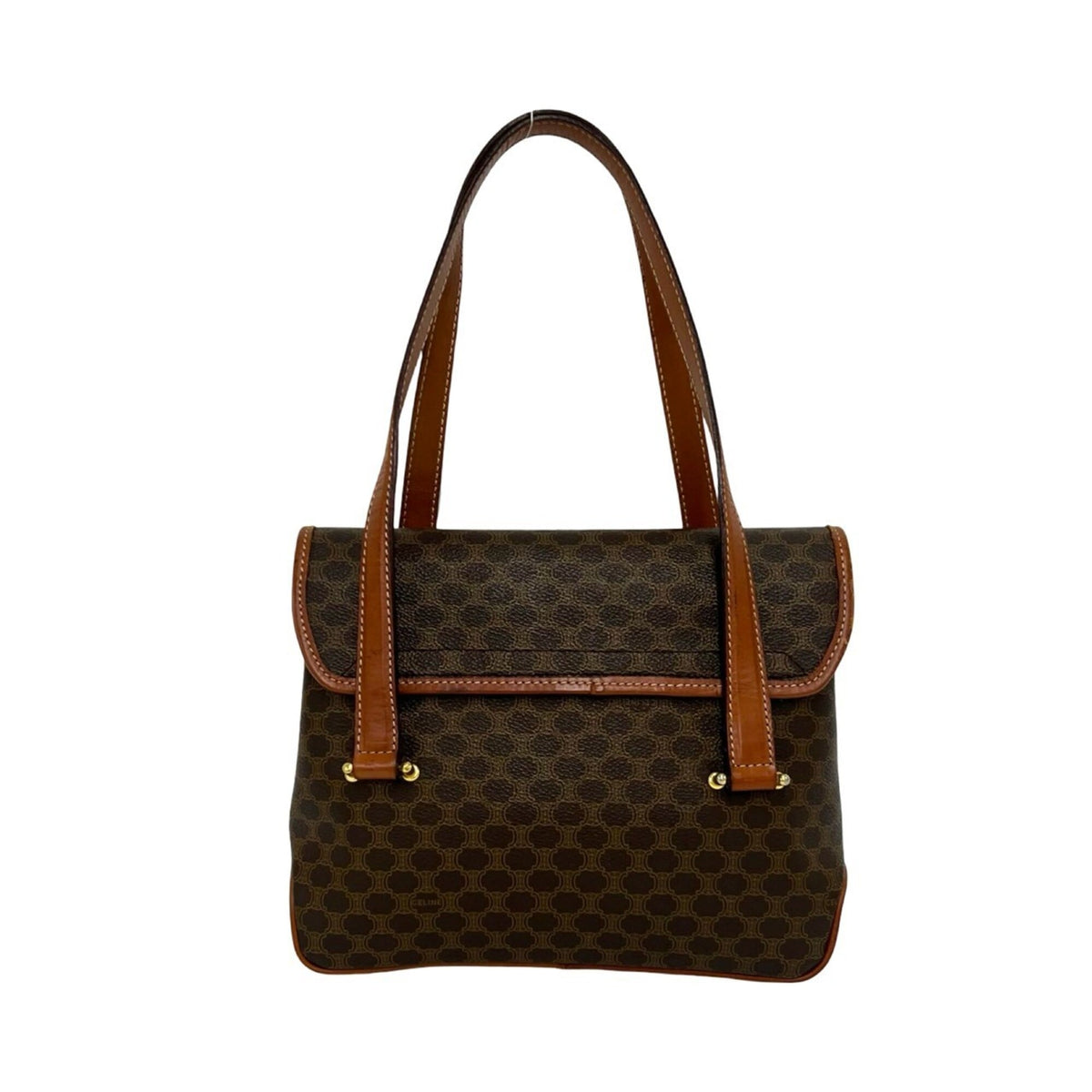 Celine Enamel Brown Pvc Leather Handbag Shoulder Bag Tote Bag (Pre-Owned)