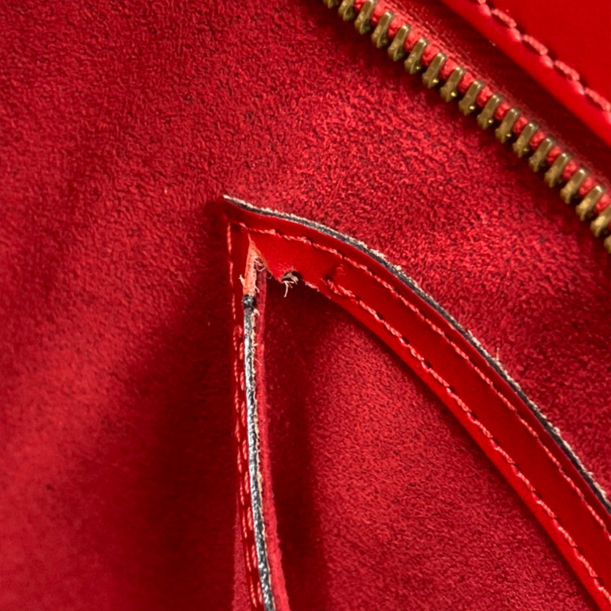 Louis Vuitton Castilian Red Leather Handbag Shoulder Bag (Pre-Owned)