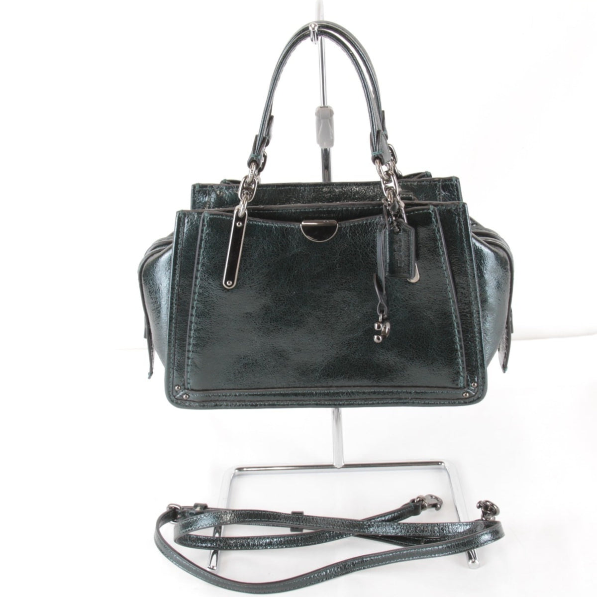 Coach Green Leather Handbag Shoulder Bag (Pre-Owned)