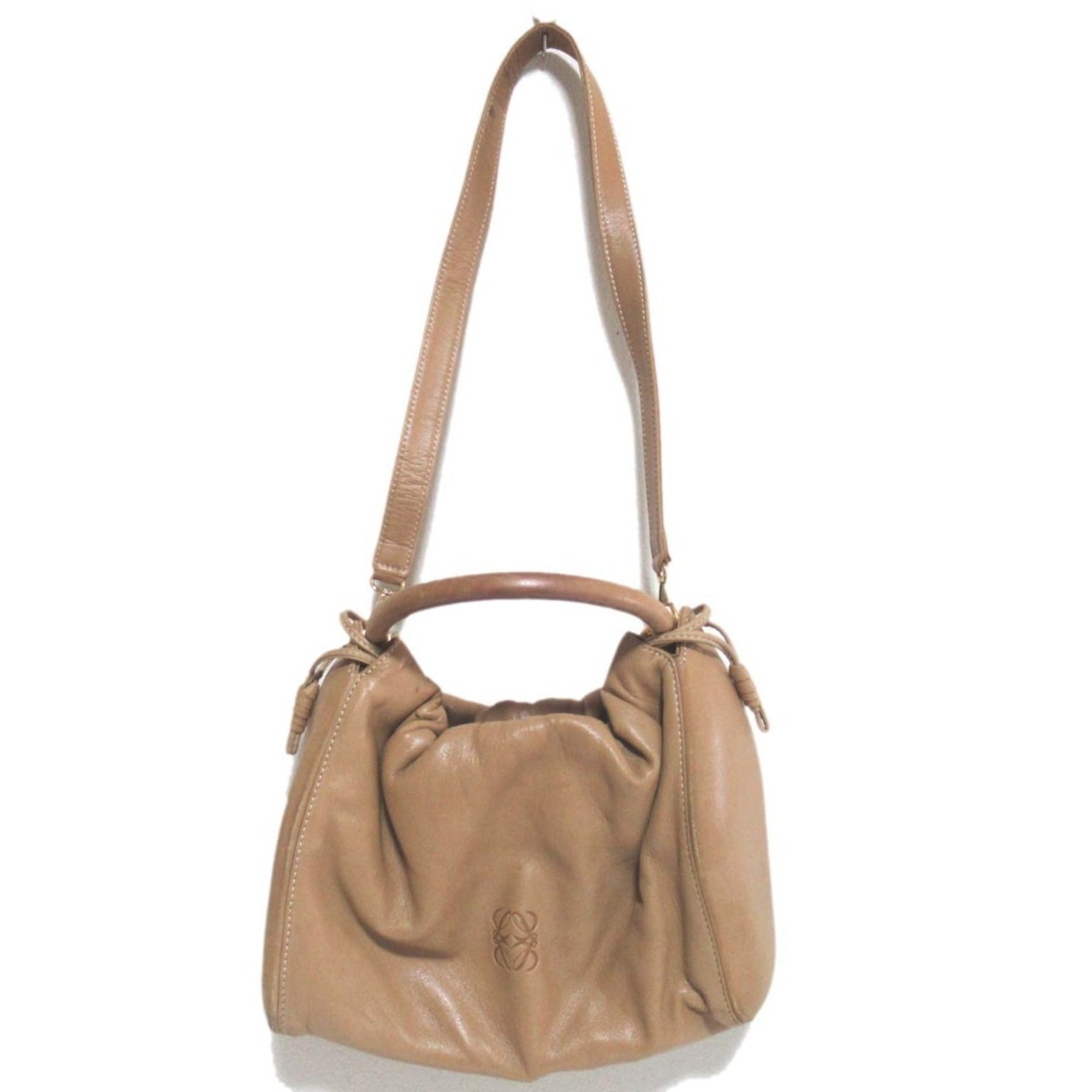 Loewe Beige Nappa Leather Leather Handbag Shoulder Bag (Pre-Owned)