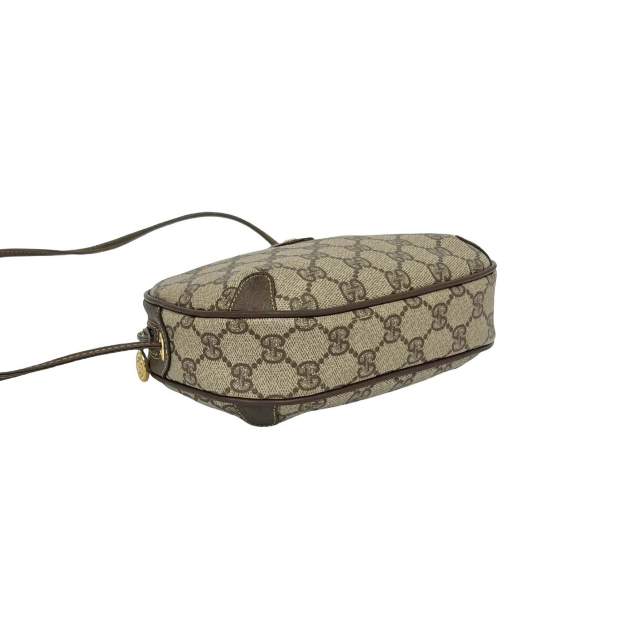 Gucci Brown Green Red Color Pvc Leather Shoulder Bag (Pre-Owned)