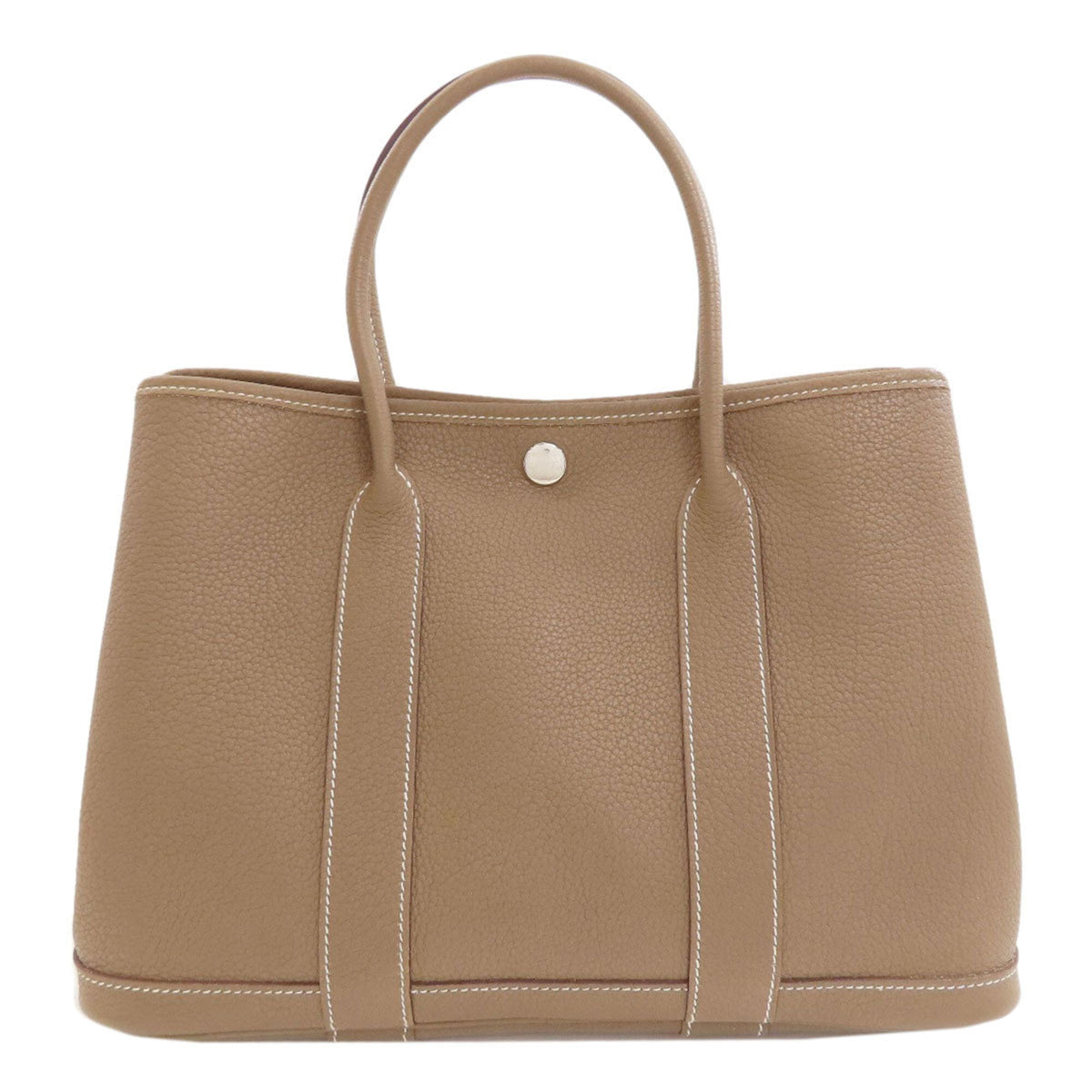 Hermes Etoupe Gray Negonda Leather Handbag (Pre-Owned)
