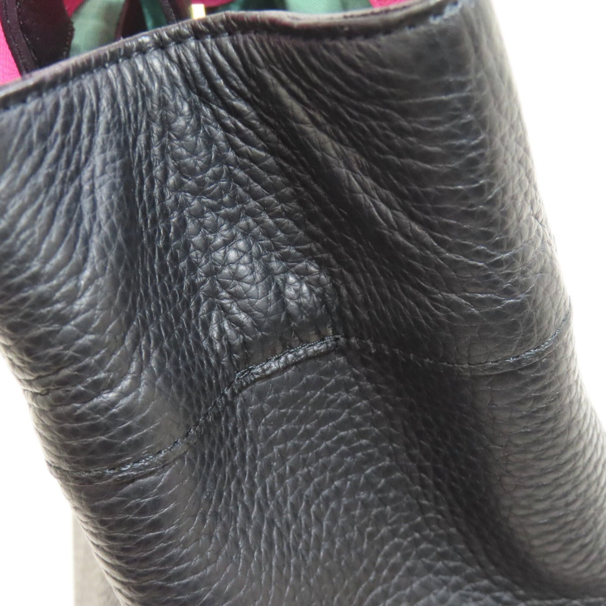 A.D.M.J Black Leather Handbag (Pre-Owned)