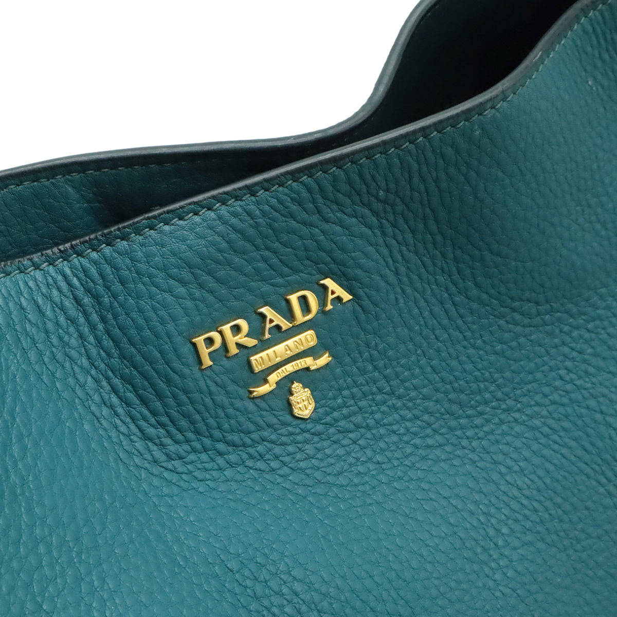 Prada Green Leather Handbag Shoulder Bag (Pre-Owned)
