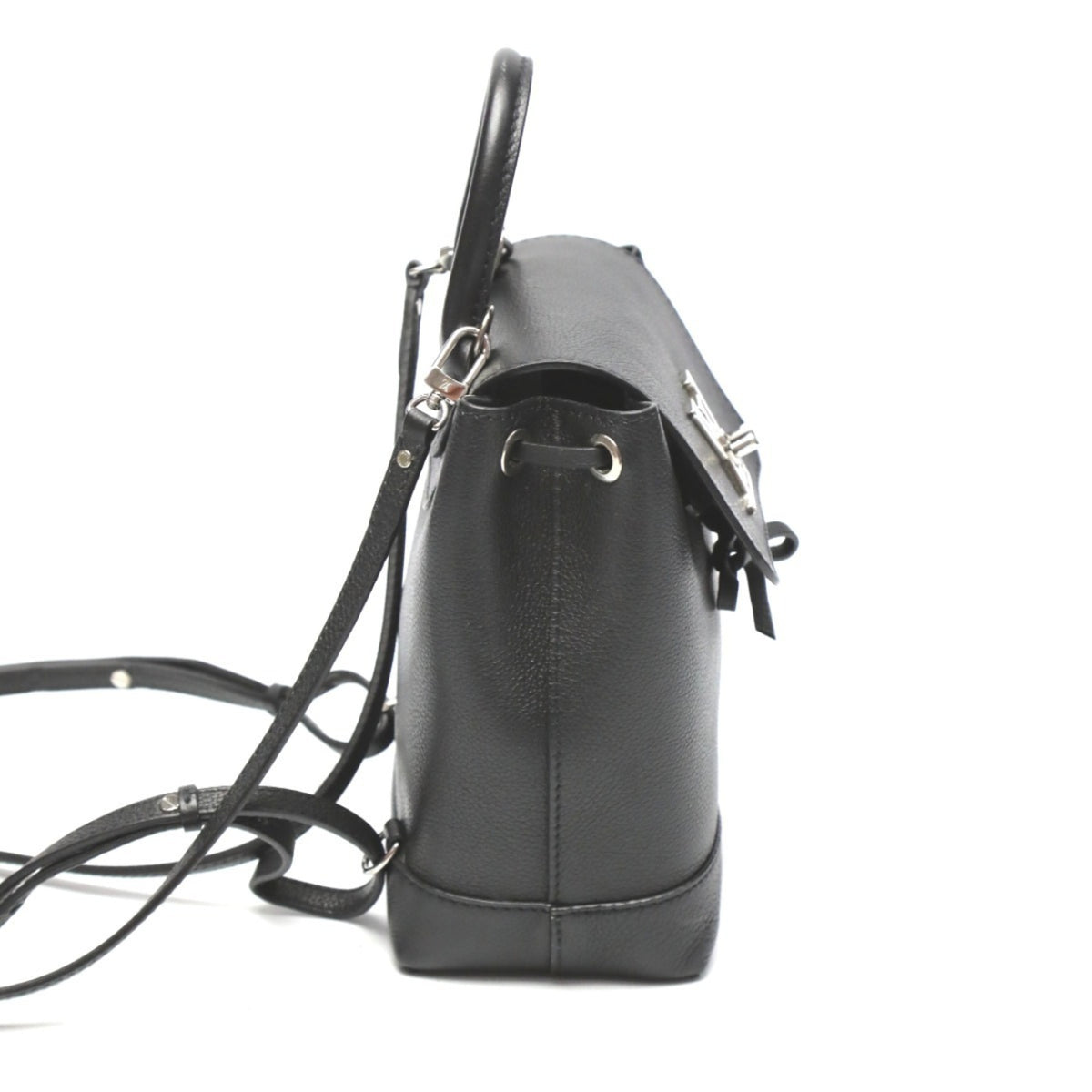 Louis Vuitton Black Noir Leather Backpack (Pre-Owned)