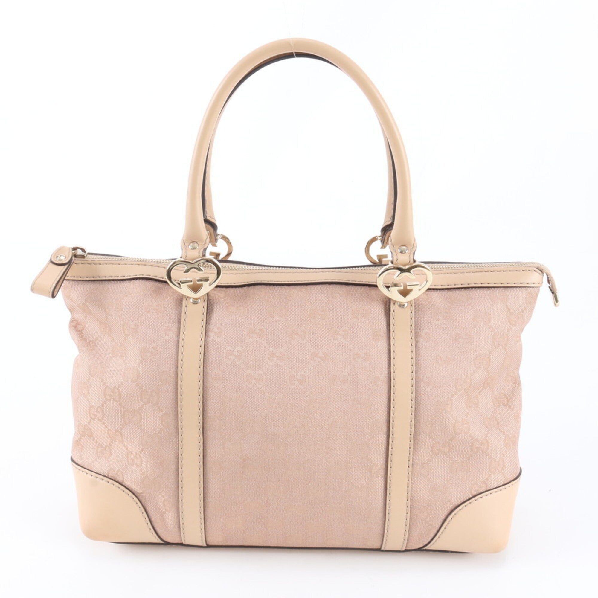 Gucci Beige Pink Gg Canvas Handbag Tote Bag (Pre-Owned)