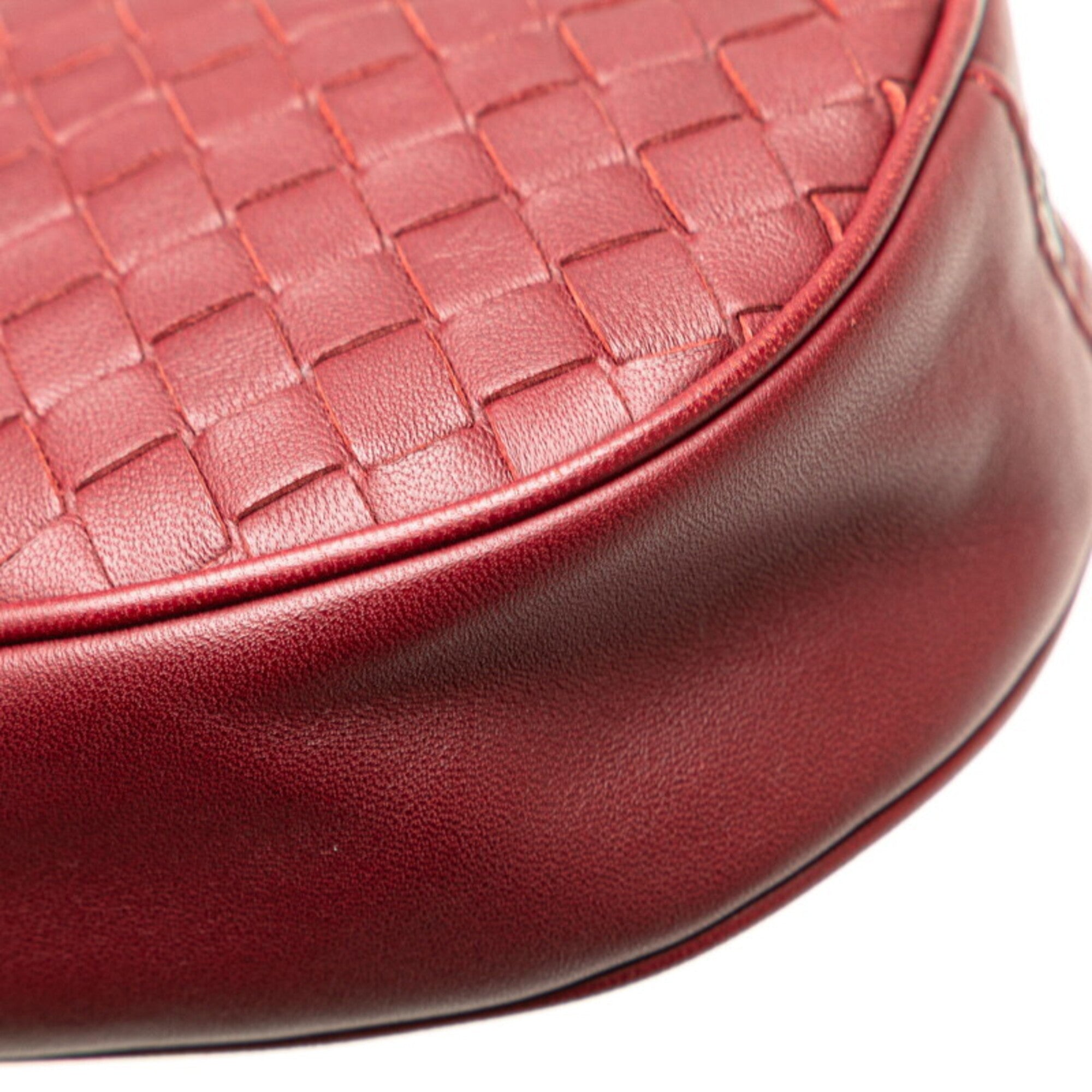 Bottega Veneta Bordeaux Red Color Wine Leather Fanny Pack (Pre-Owned)