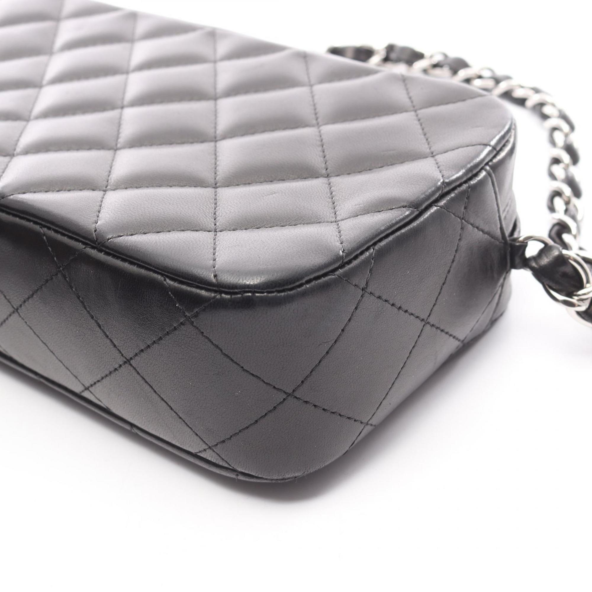Chanel Black Leather Handbag Shoulder Bag (Pre-Owned)