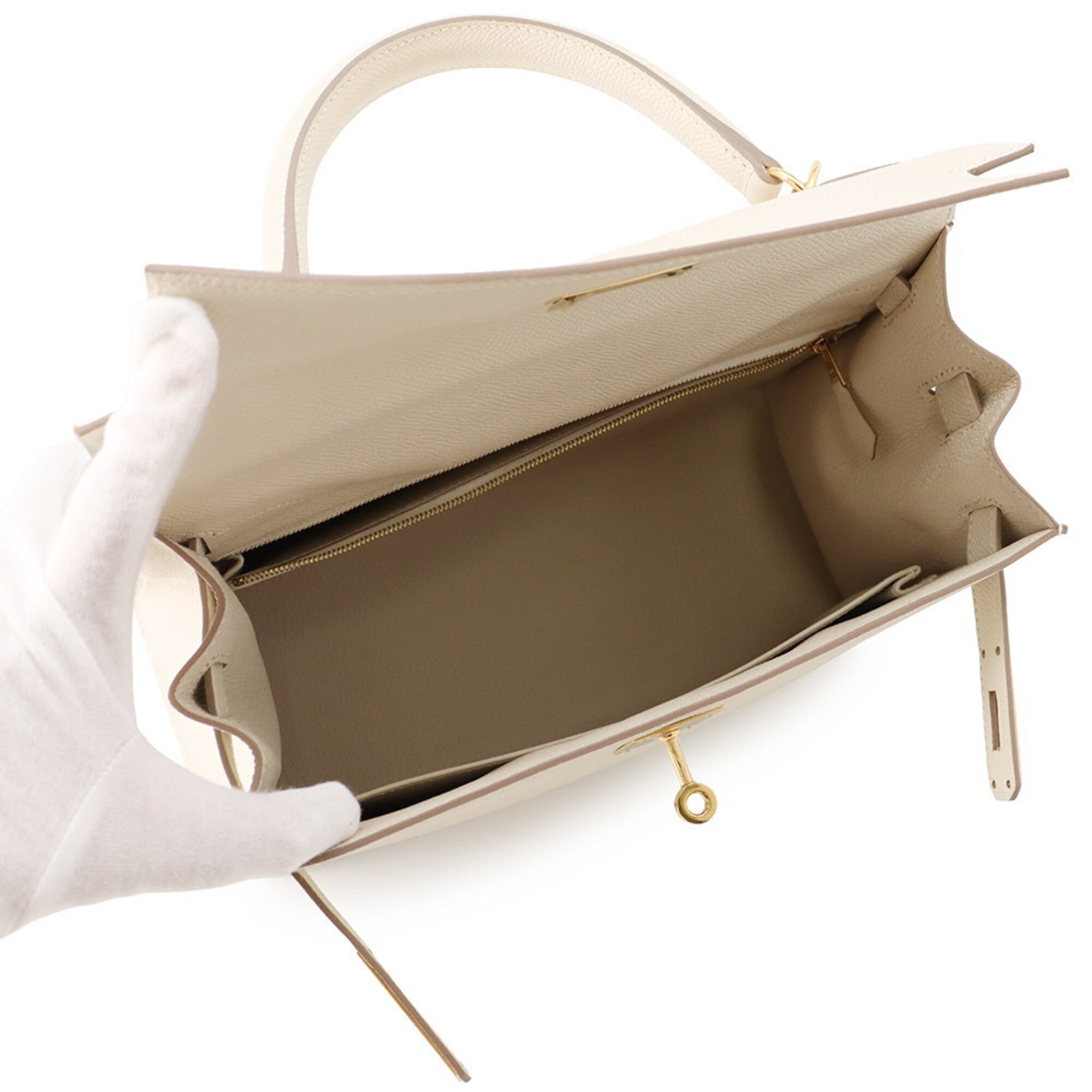 Hermes Beige Ivory Epsom Leather Handbag (Pre-Owned)