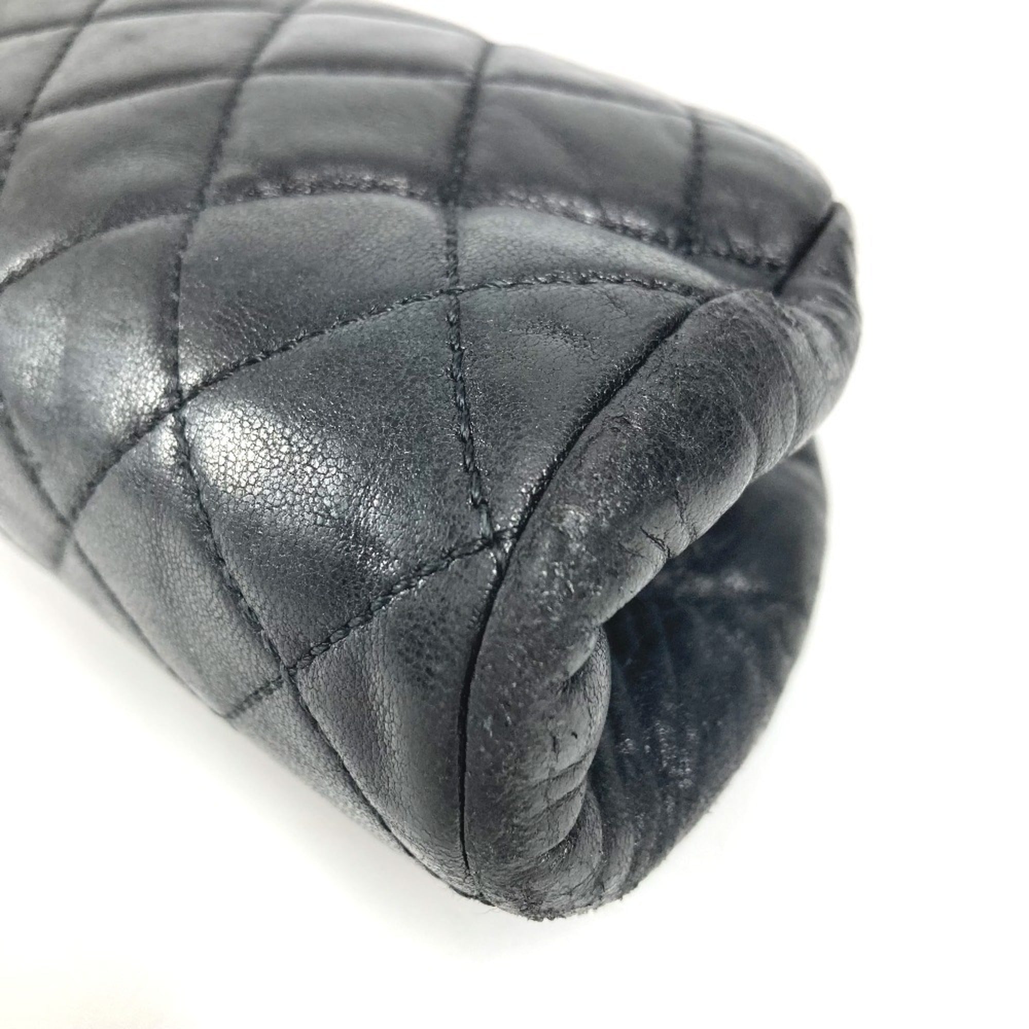 Chanel Black Leather Clutch Bag Pouch (Pre-Owned)