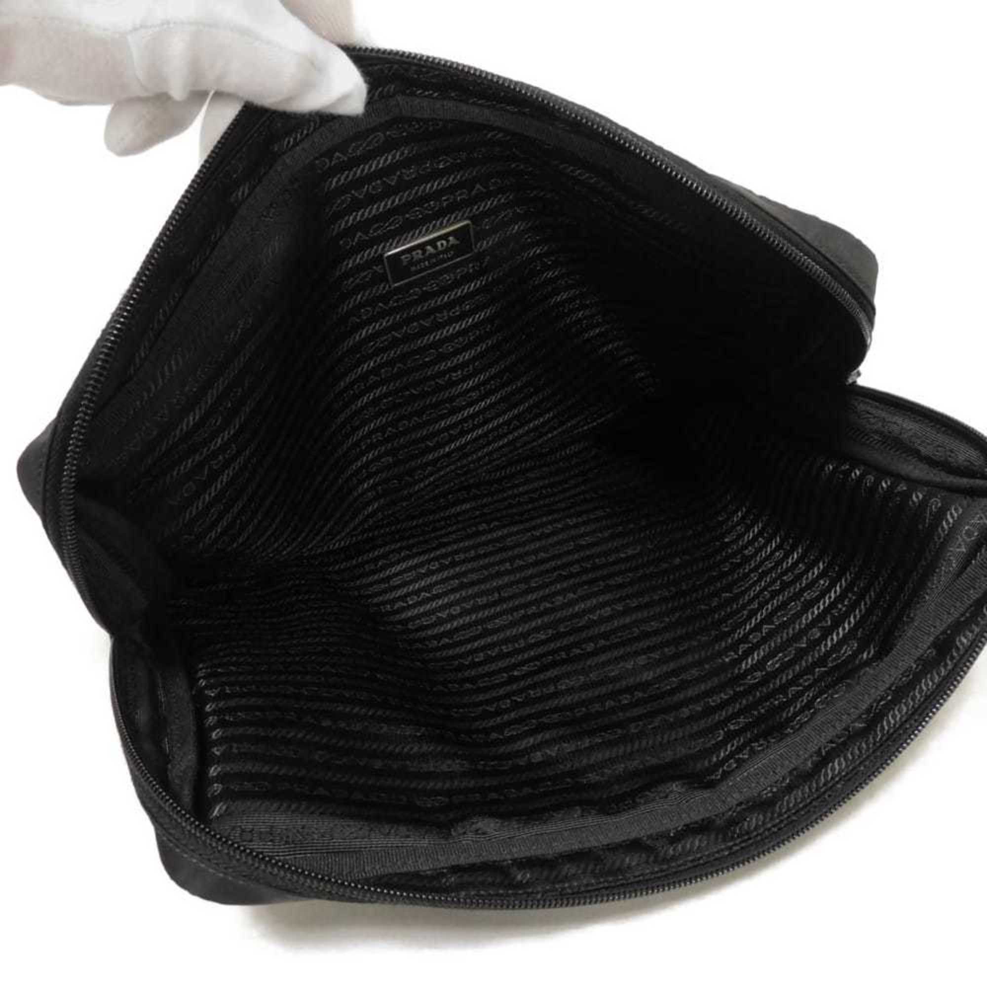 Prada Black Nero Nylon Clutch Bag (Pre-Owned)