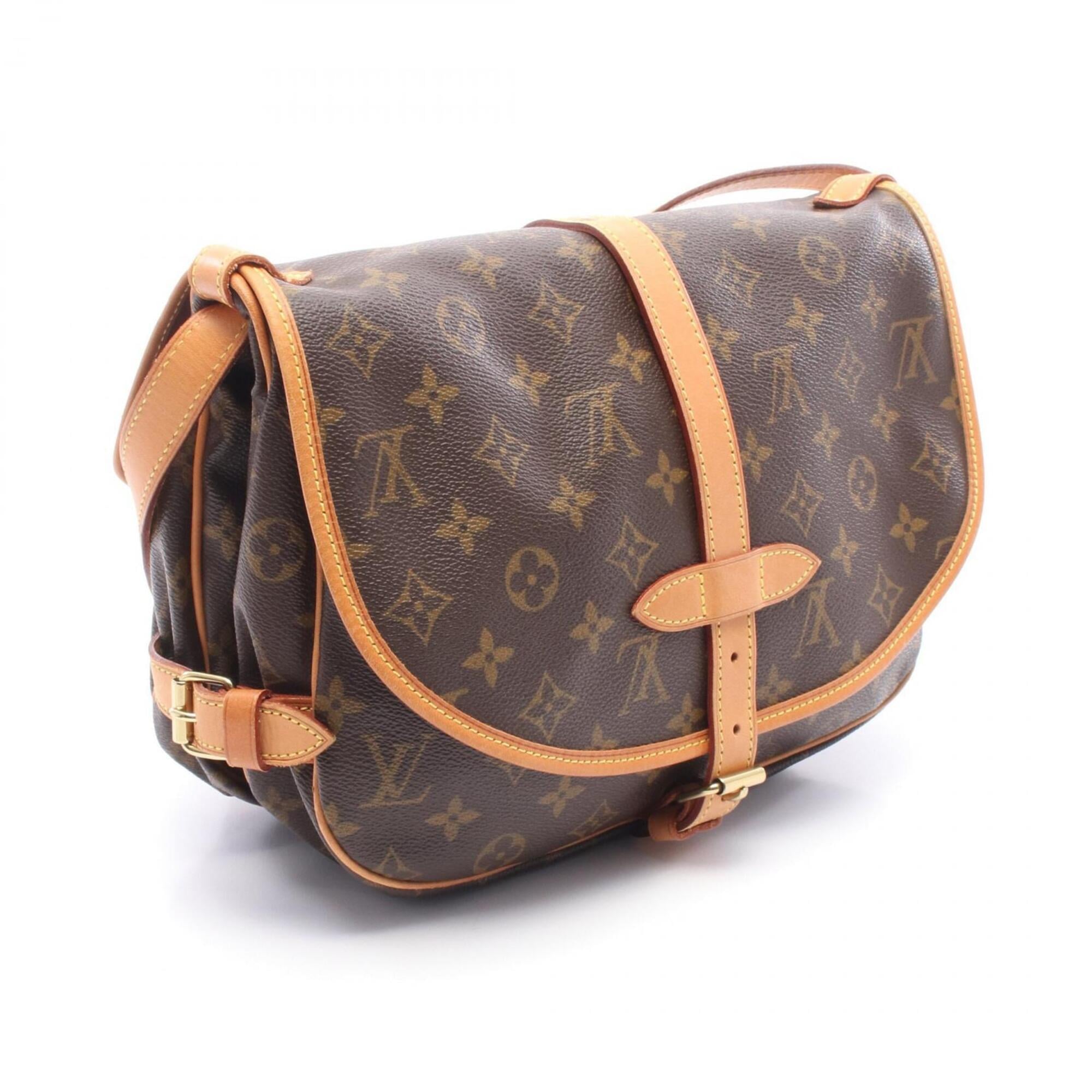 Louis Vuitton Brown Monogram Coated Canvas Leather Handbag Shoulder Bag (Pre-Owned)