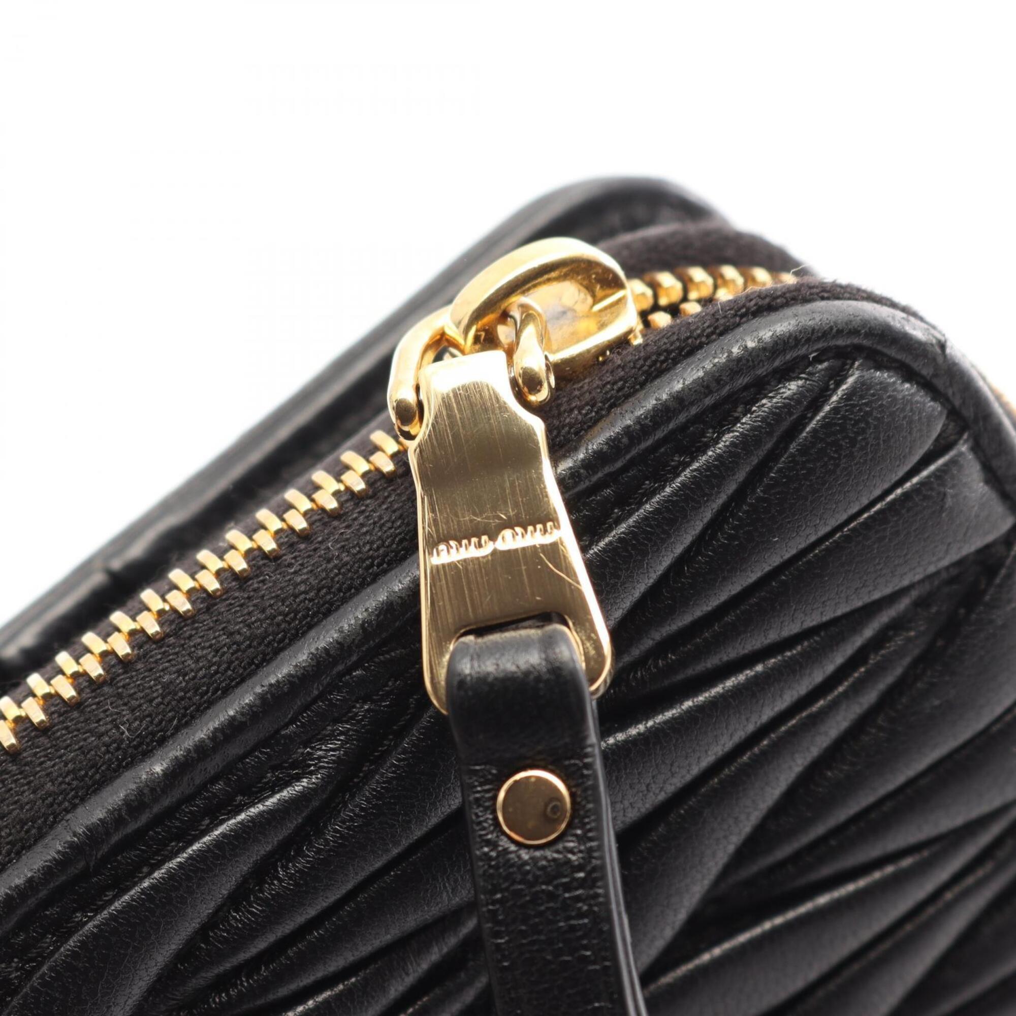 Miu Miu Matelasse Black Leather Wallet (Bi-Fold) (Pre-Owned)