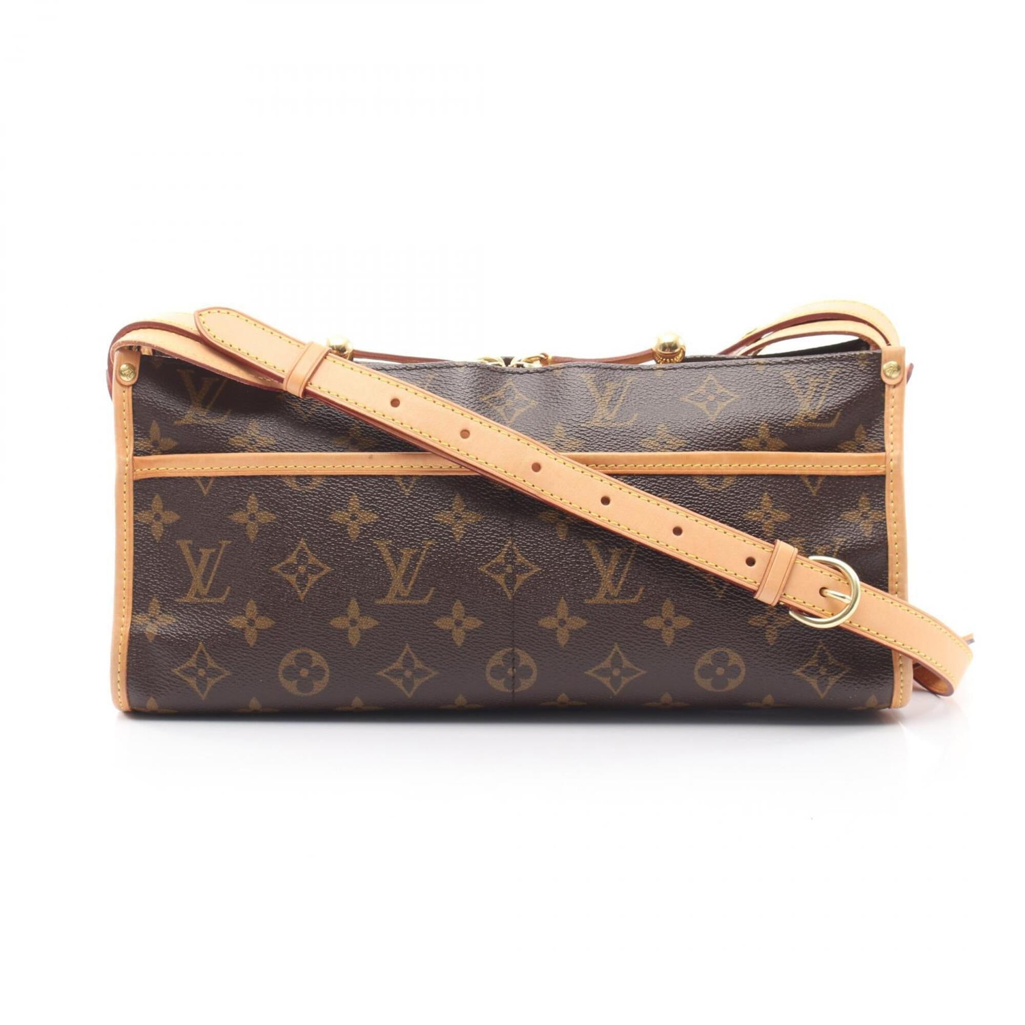 Louis Vuitton Brown Coated Canvas Leather Handbag Shoulder Bag (Pre-Owned)