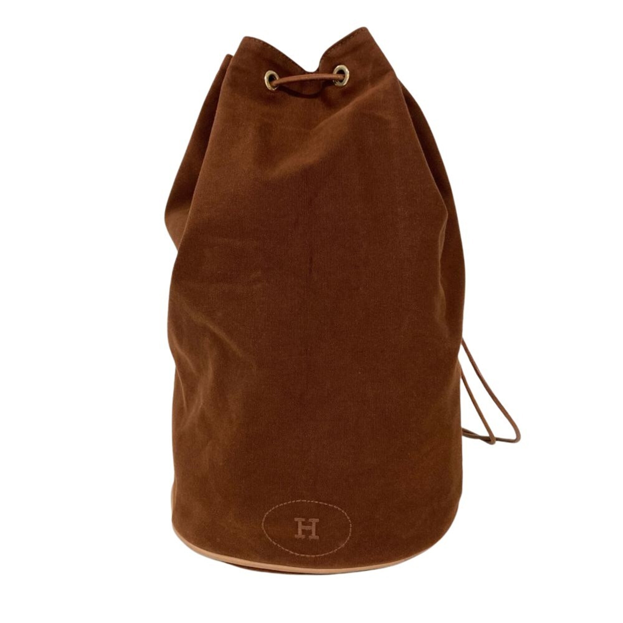Hermes Brown Cotton Shoulder Bag (Pre-Owned)