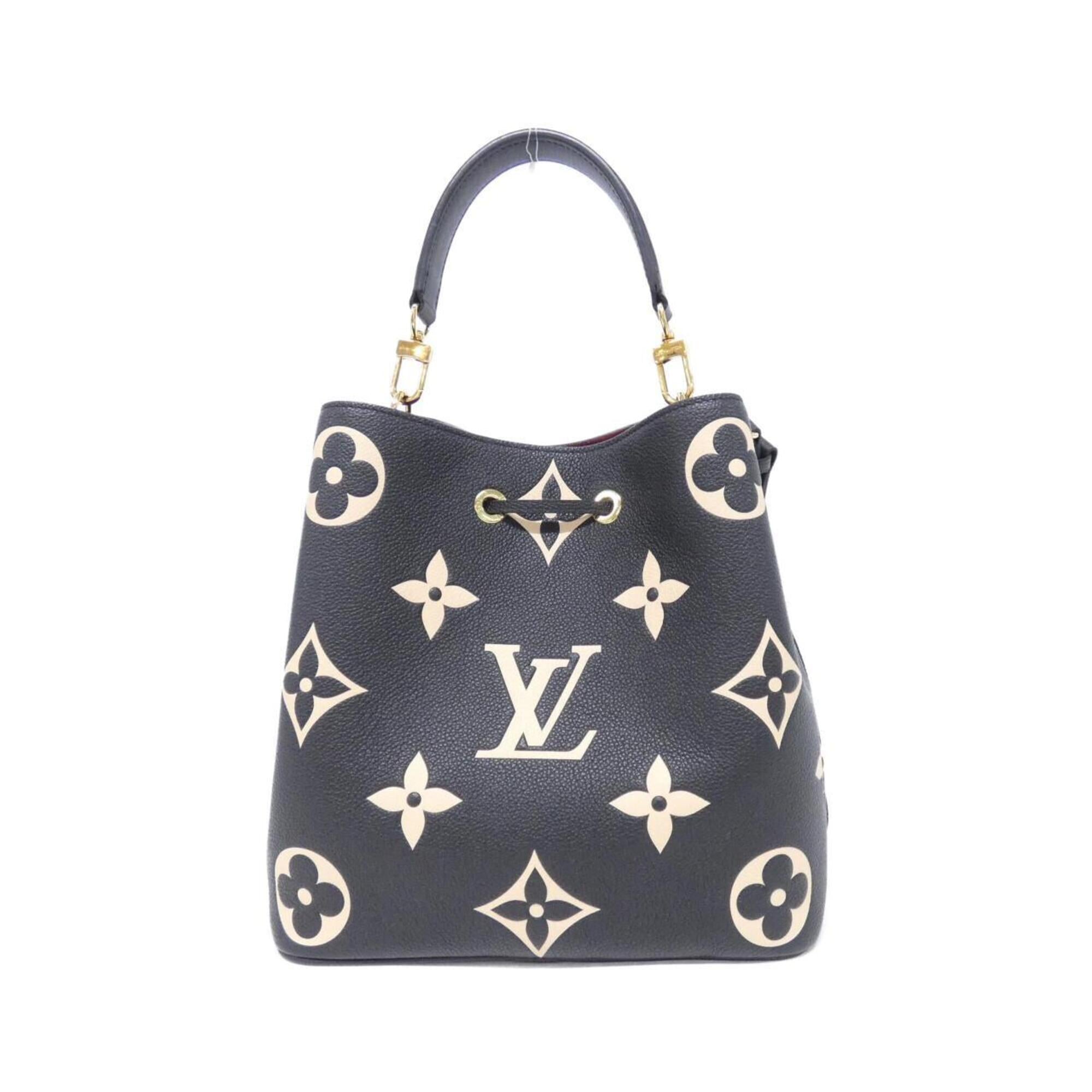 Louis Vuitton Beige Black Leather Pouch Shoulder Bag (Pre-Owned)