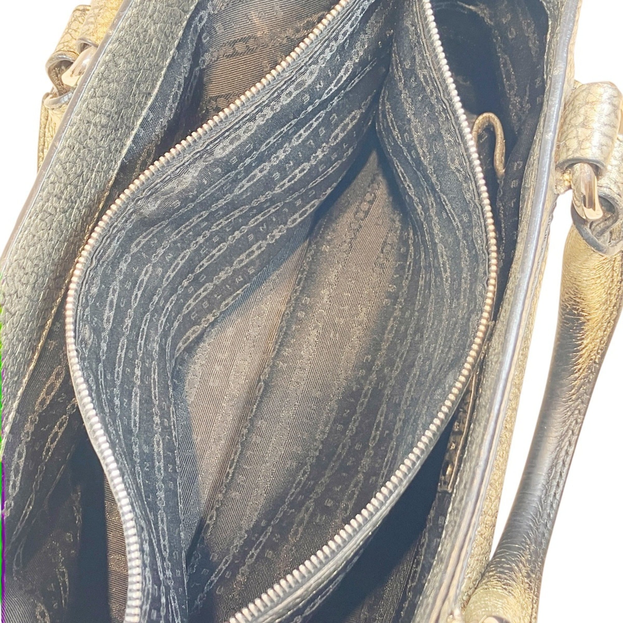 Celine Boogie Gold Metallic Leather Handbag (Pre-Owned)