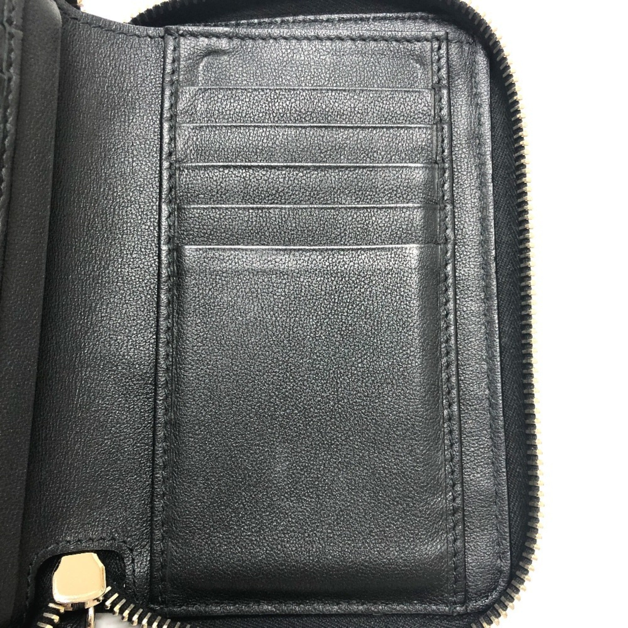 Valentino Black White Leather Wallet (Bi-Fold) (Pre-Owned)